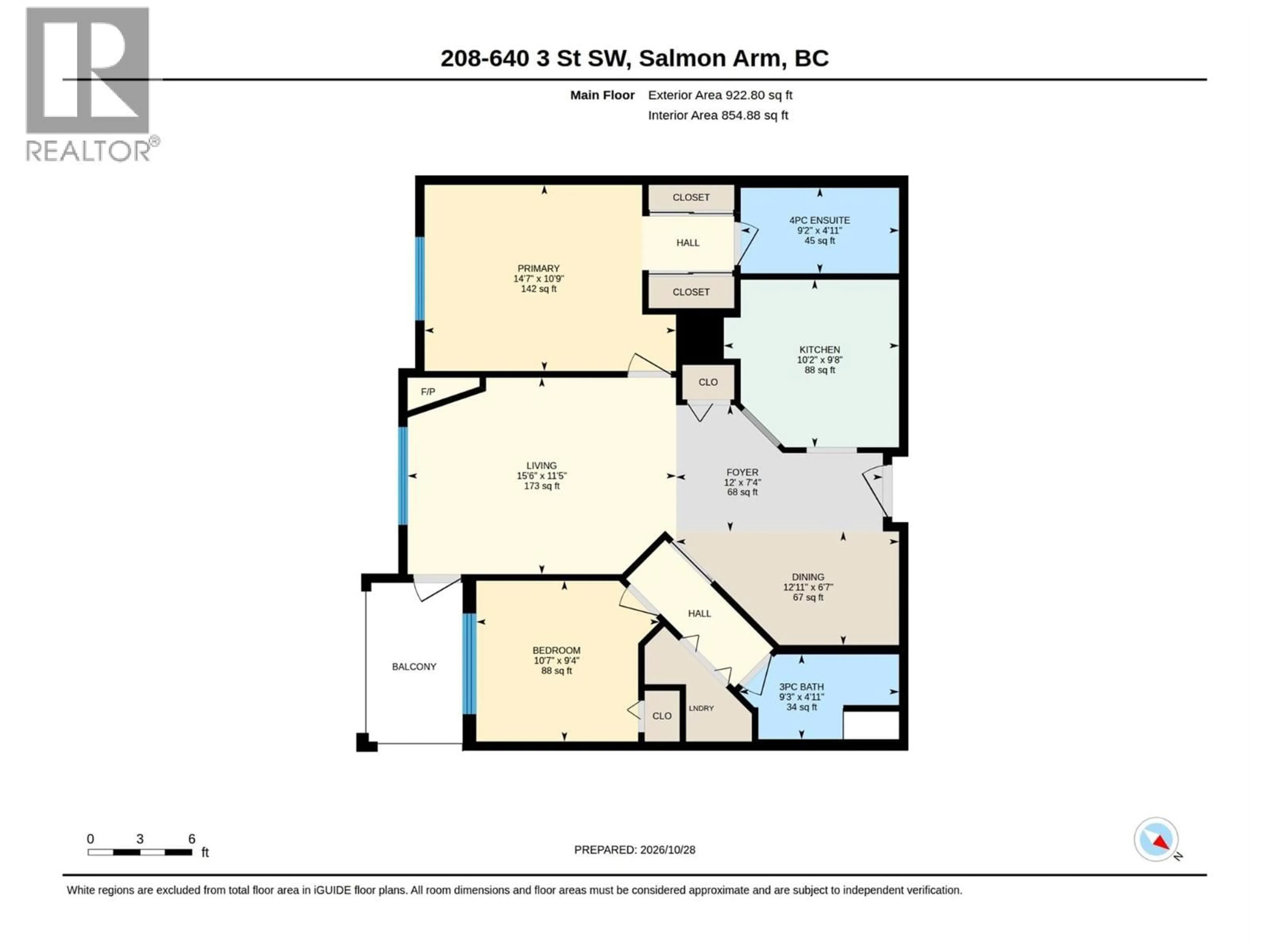 Floor plan for 208 - 640 3 STREET SOUTHWEST, Salmon Arm British Columbia V1E2R3