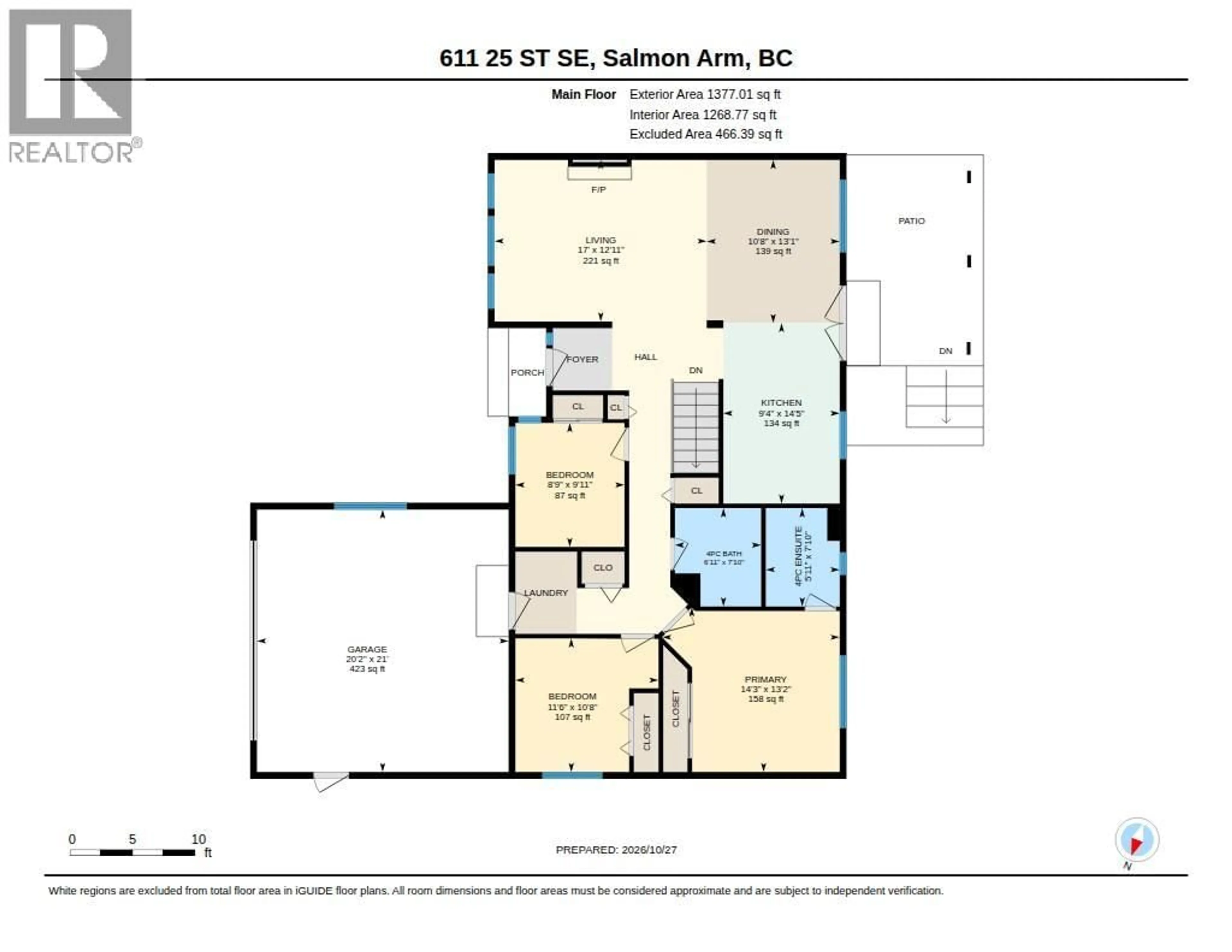 Floor plan for 611 25 STREET SOUTHEAST, Salmon Arm British Columbia V1E1C8