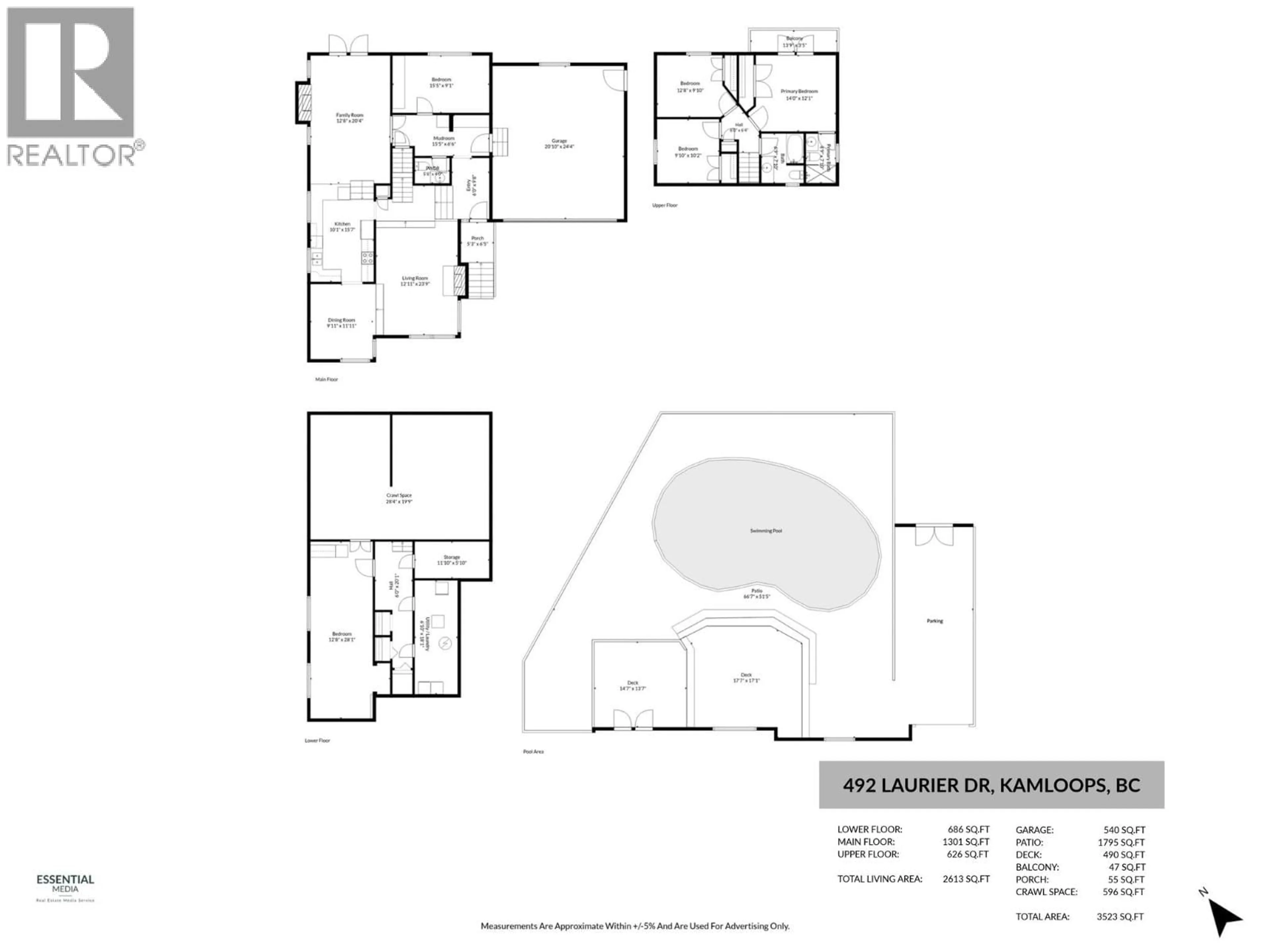 Floor plan for 492 LAURIER DRIVE, Kamloops British Columbia V1S1B8