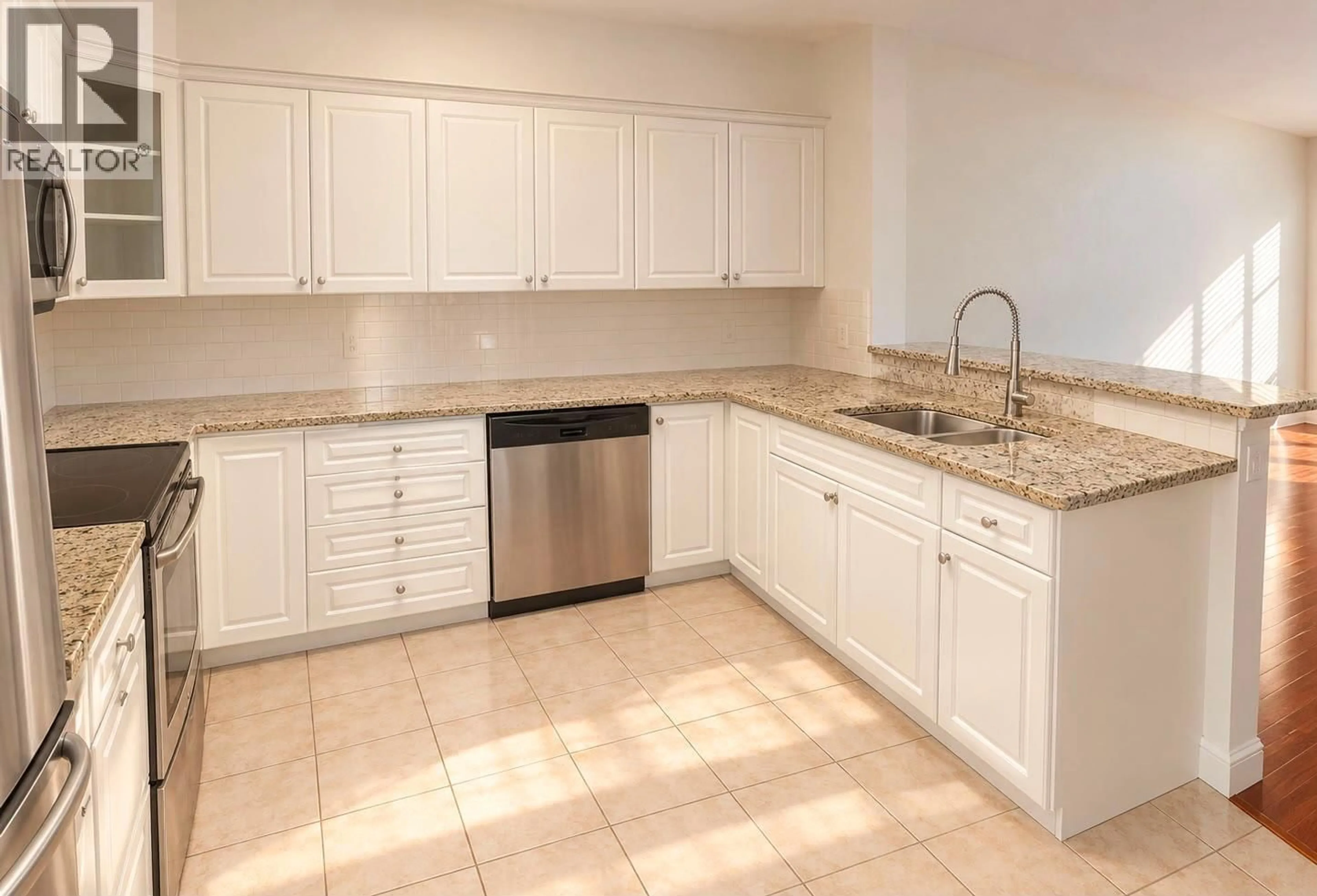 Standard kitchen, ceramic/tile floor for 401 - 680 LEQUIME ROAD, Kelowna British Columbia V1W1A4