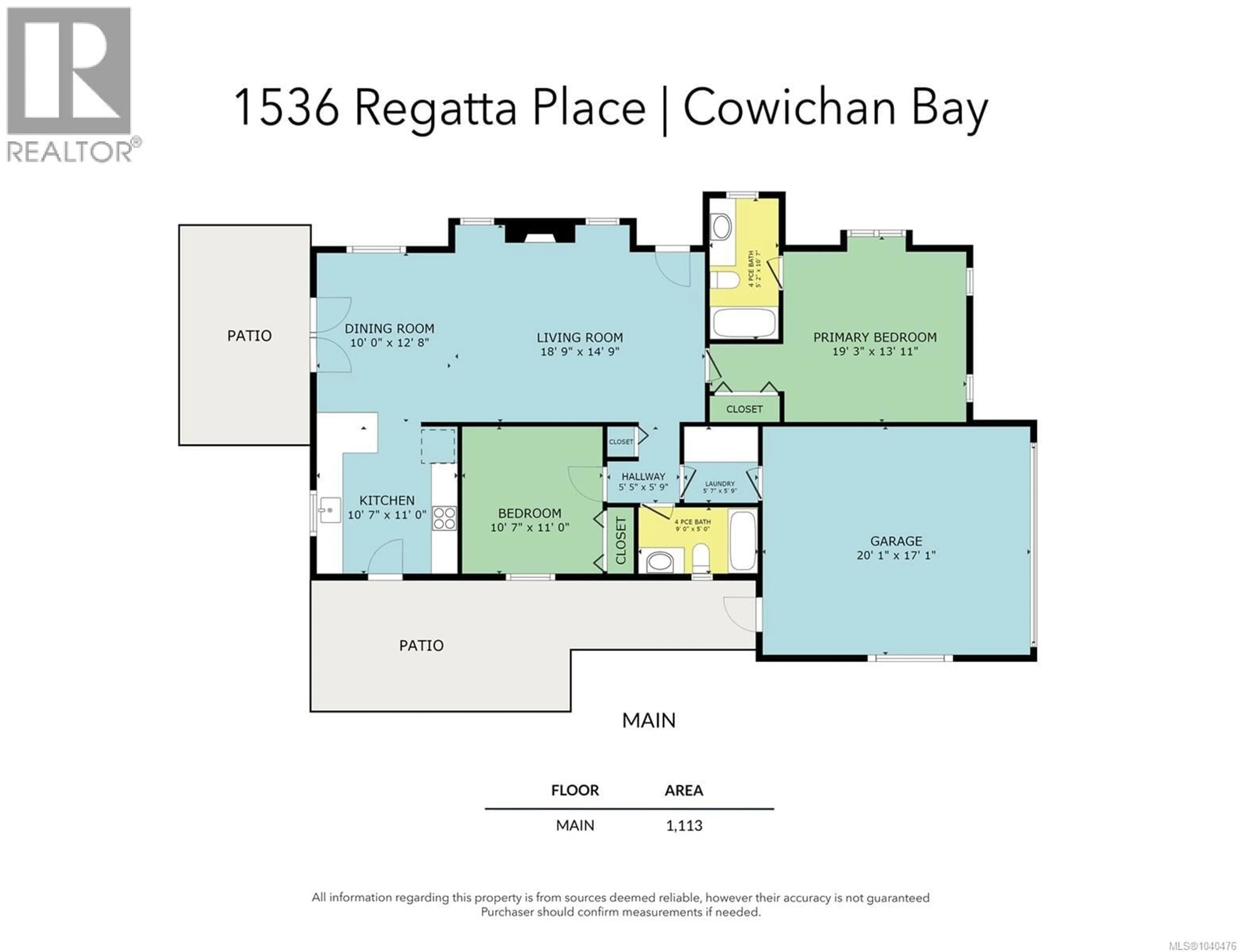 Floor plan for 1536 REGATTA PLACE, Cowichan Bay British Columbia V0R1N1