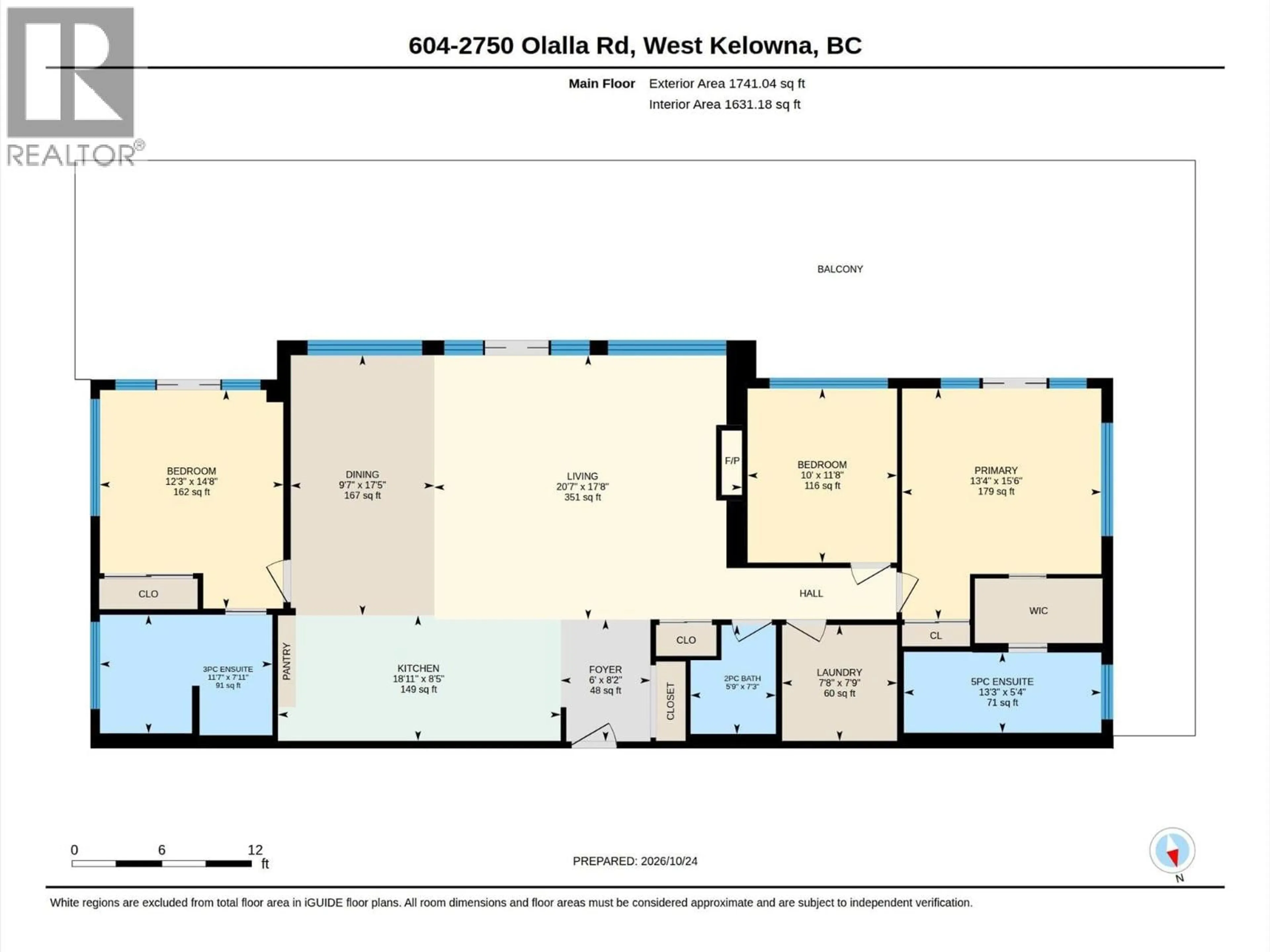 Floor plan for 604 - 2780 OLALLA ROAD, West Kelowna British Columbia V1Z2A9