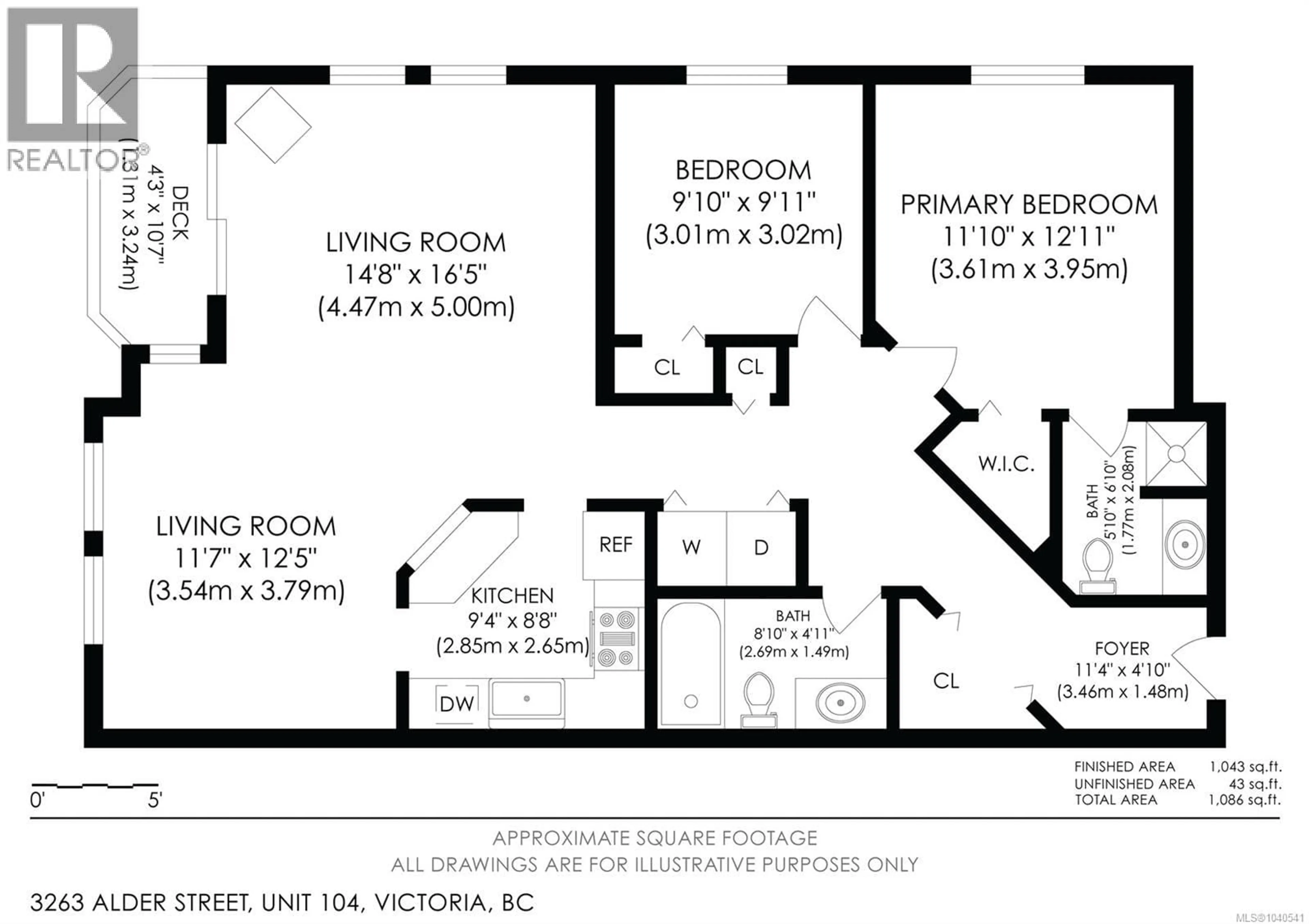 Floor plan for 104 - 3263 ALDER STREET, Victoria British Columbia V8X1P3