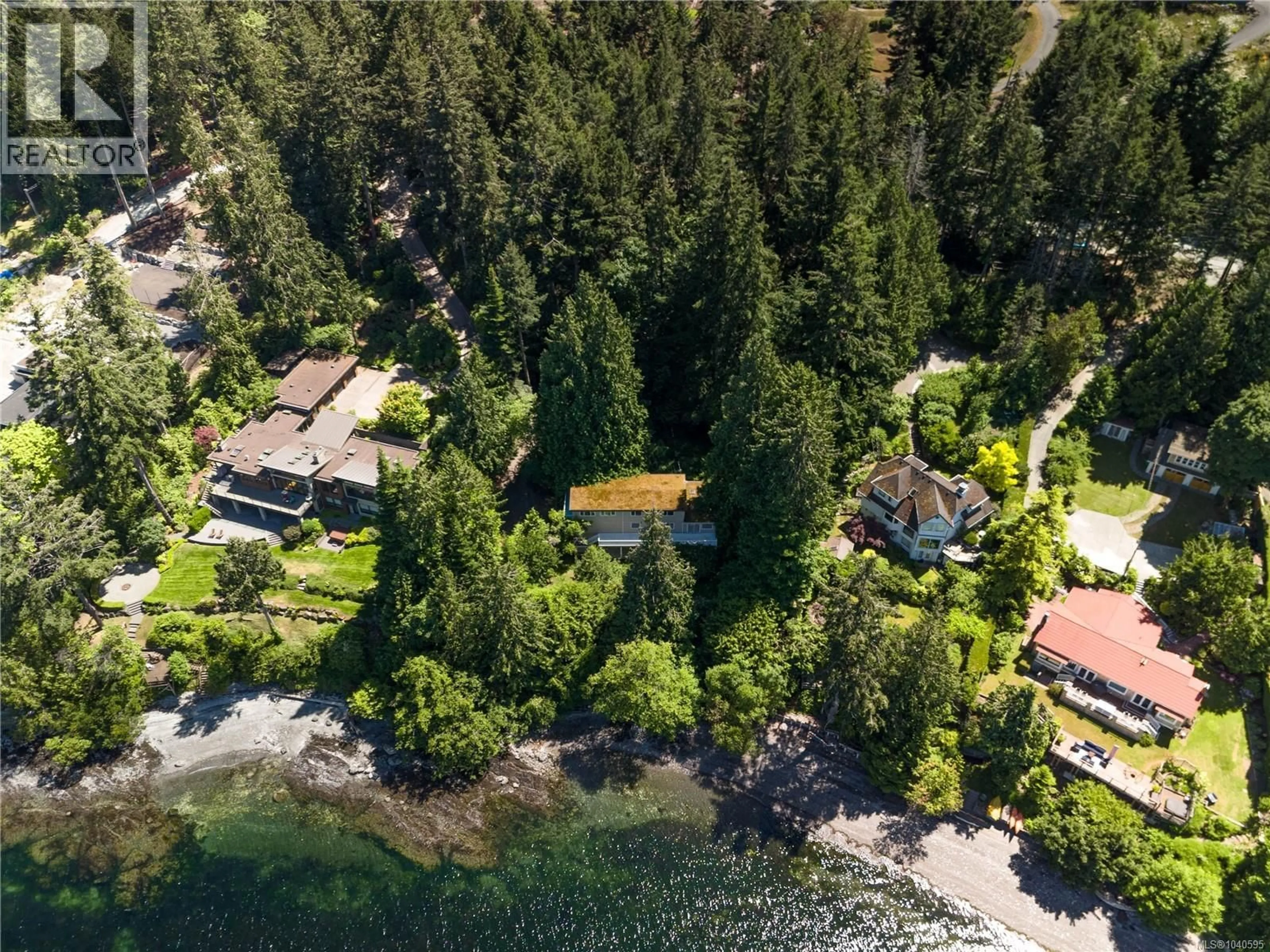 A pic from outside/outdoor area/front of a property/back of a property/a pic from drone, water/lake/river/ocean view for 1356 LANDS END ROAD, North Saanich British Columbia V8L5K1