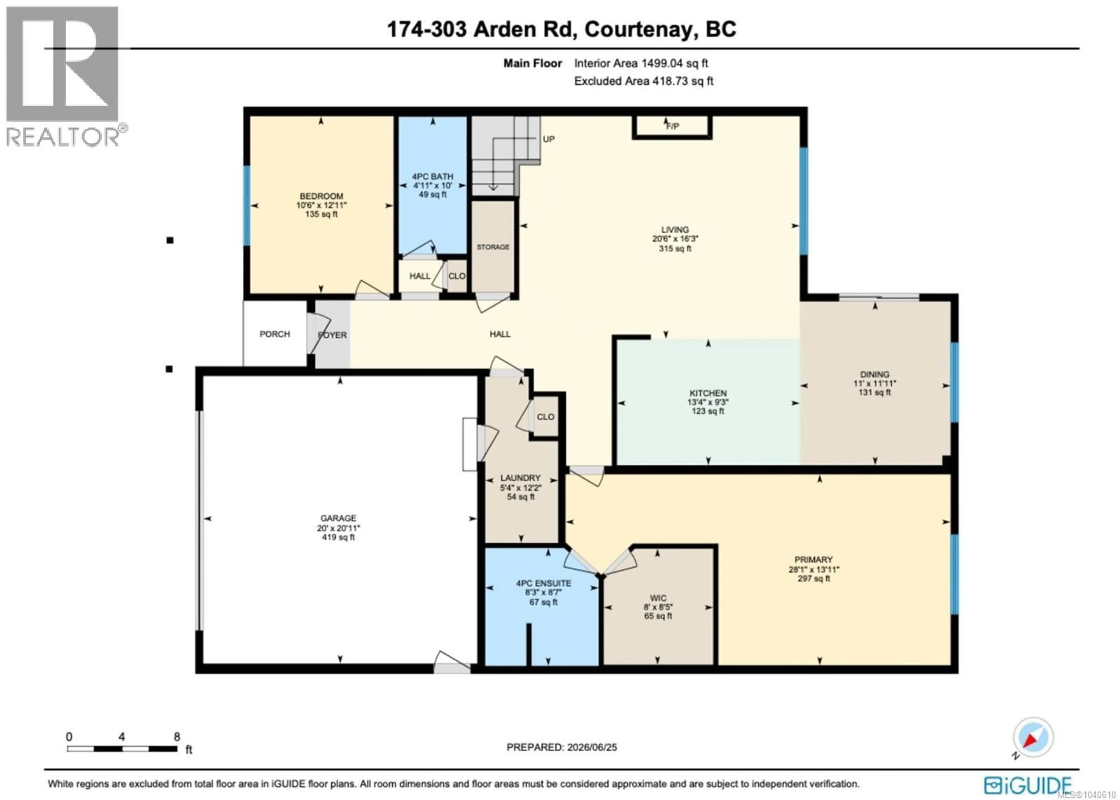 Floor plan for 174 - 303 ARDEN ROAD, Courtenay British Columbia V9N0A8
