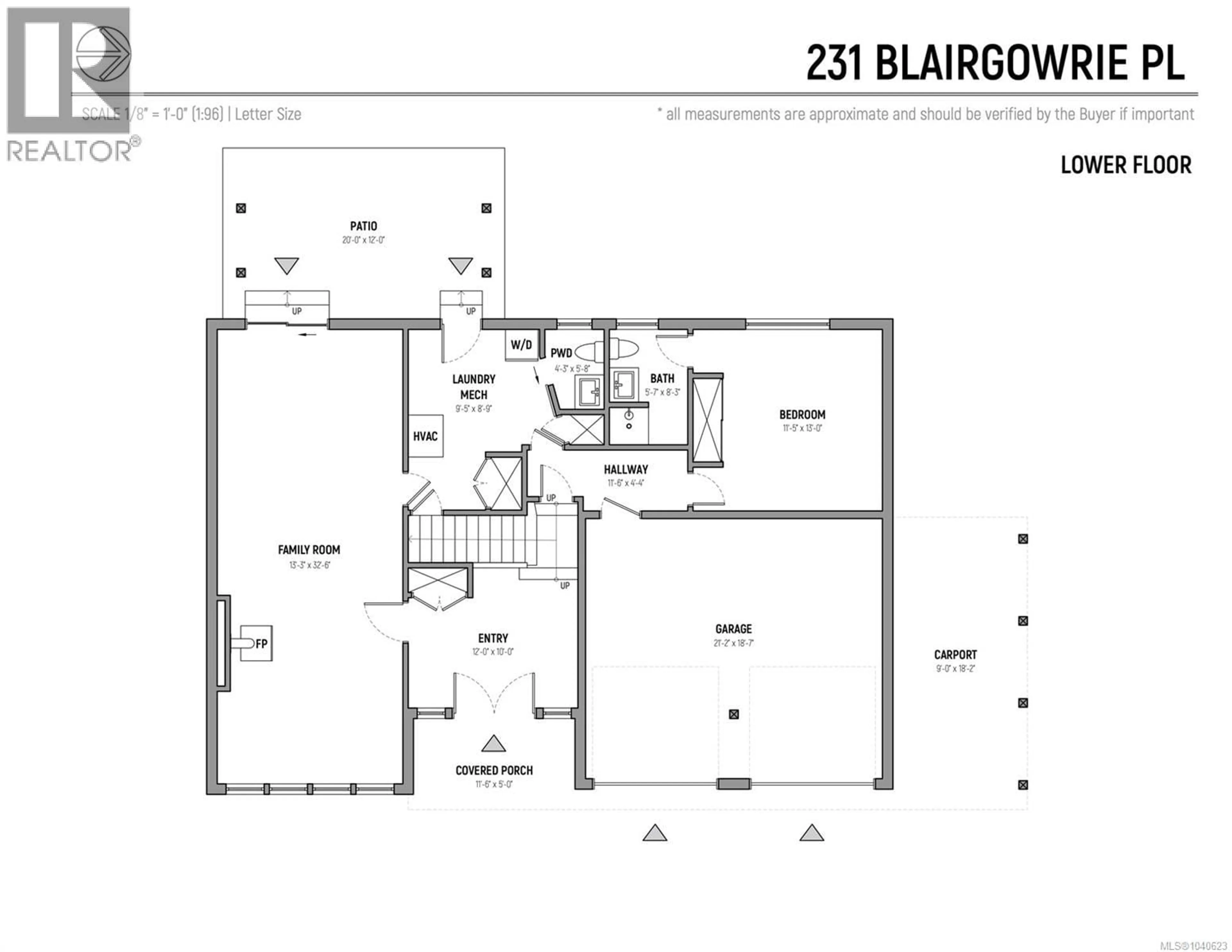 Floor plan for 231 BLAIRGOWRIE PLACE, Nanaimo British Columbia V9T4C8
