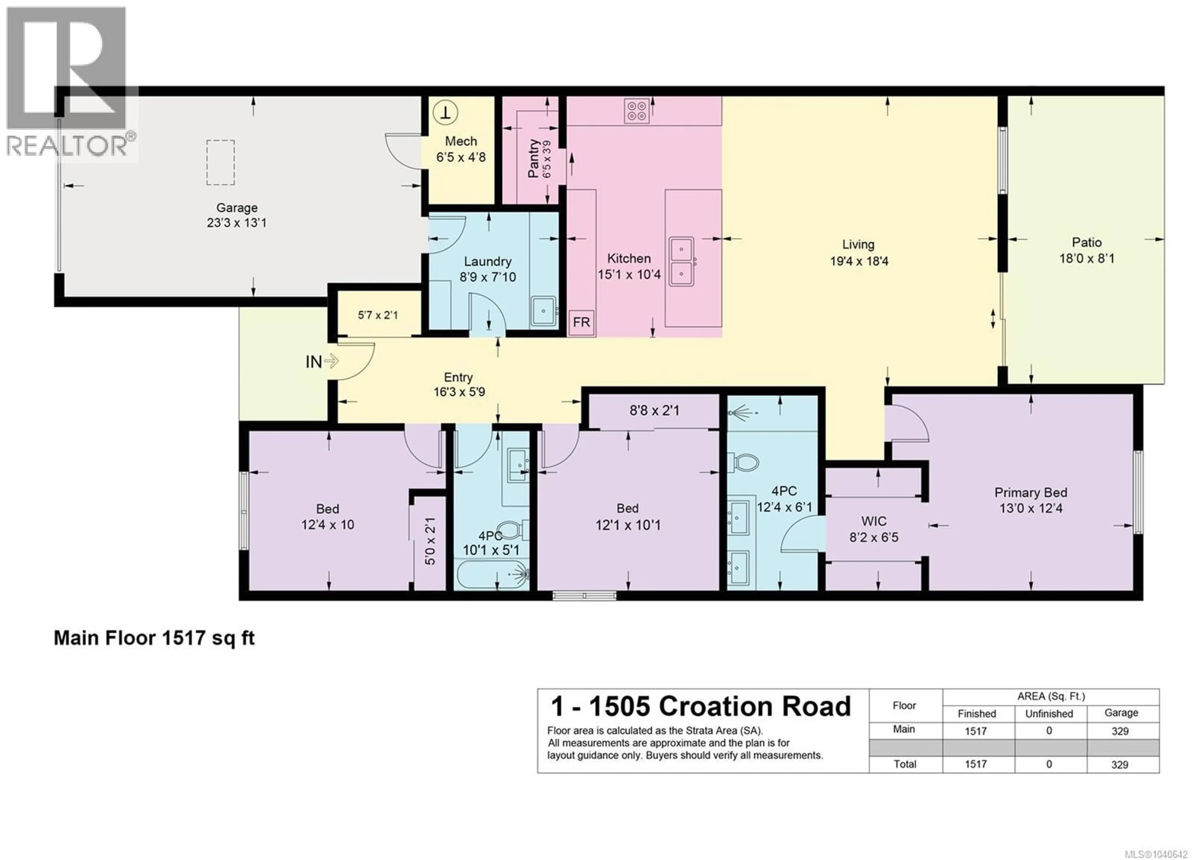 Floor plan for 11 - 1505 CROATION ROAD, Campbell River British Columbia V9W3T4