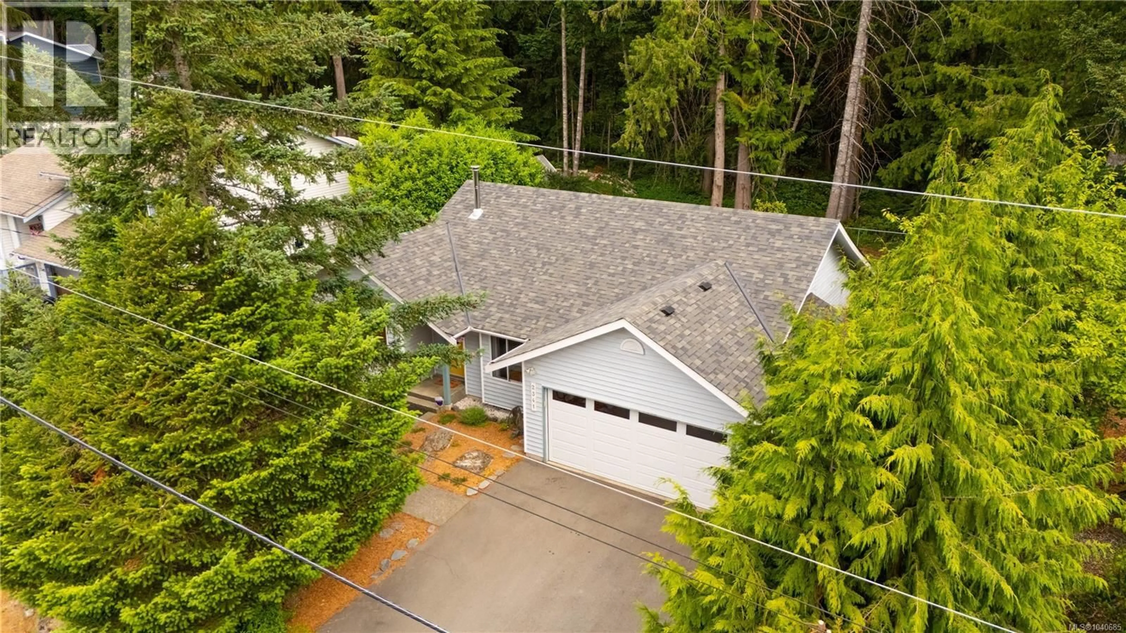 A pic from outside/outdoor area/front of a property/back of a property/a pic from drone, street for 2341 RAVENHILL ROAD, Shawnigan Lake British Columbia V8H2H2
