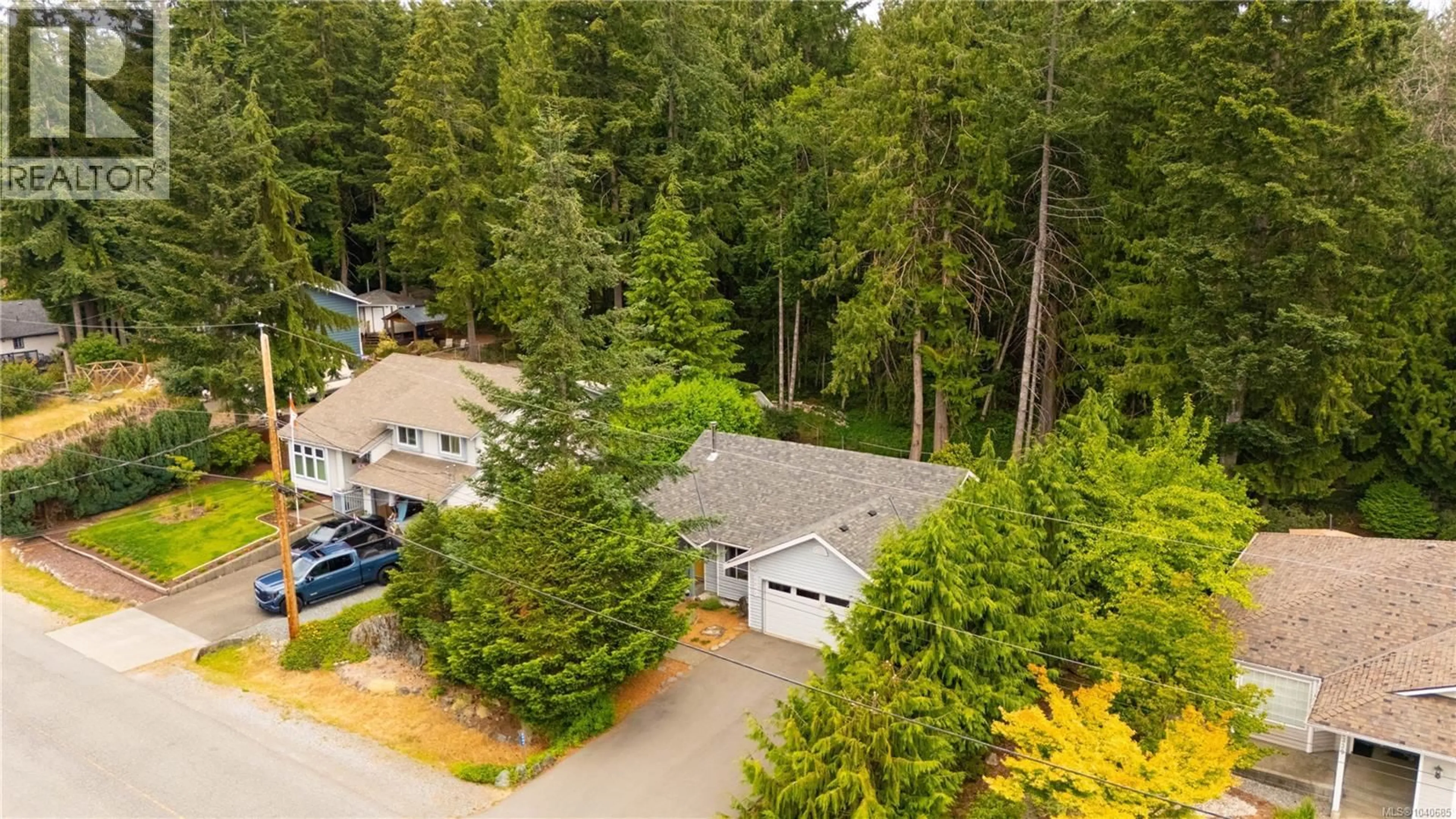A pic from outside/outdoor area/front of a property/back of a property/a pic from drone, forest/trees view for 2341 RAVENHILL ROAD, Shawnigan Lake British Columbia V8H2H2