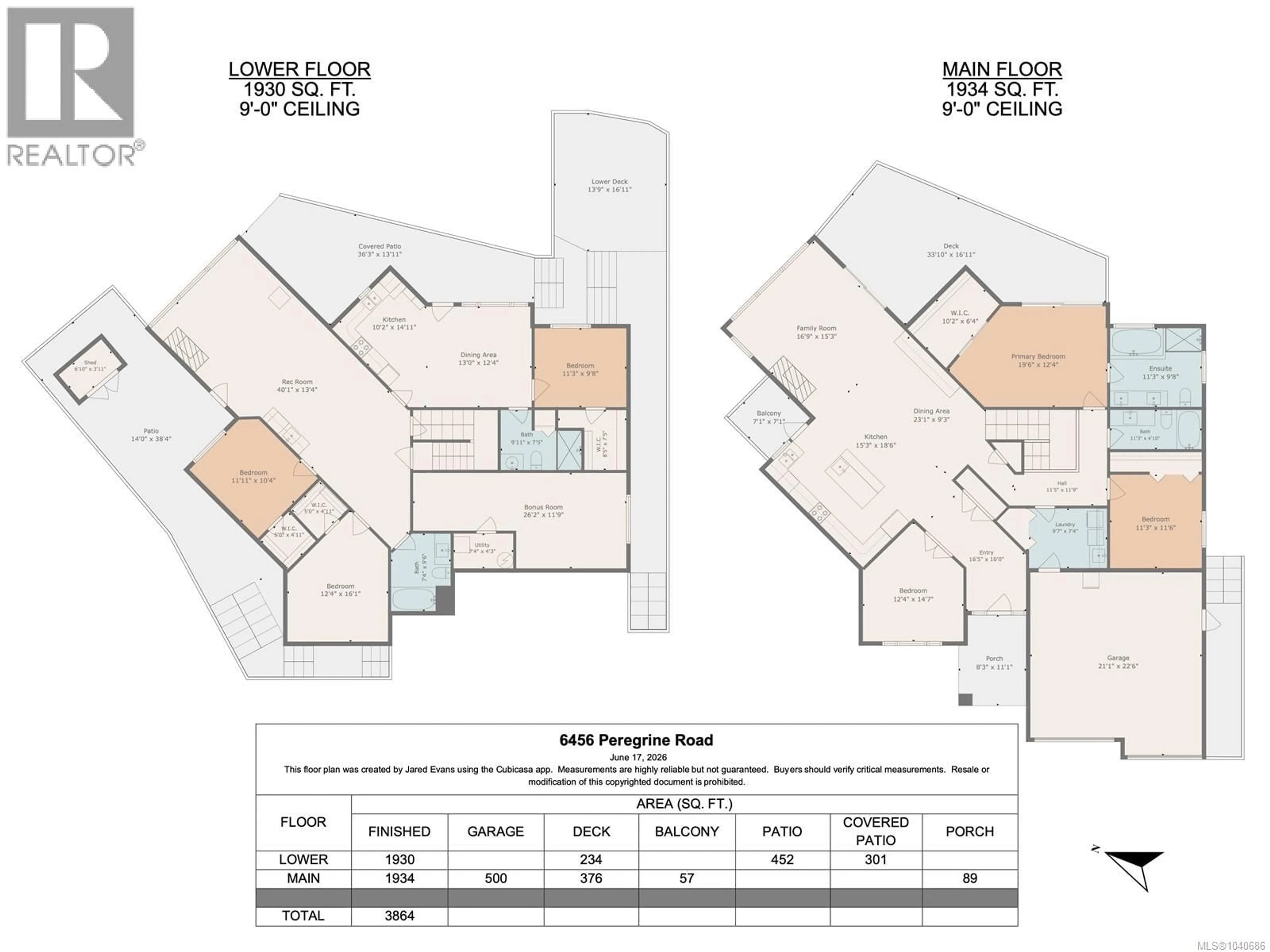 Floor plan for 6456 PEREGRINE ROAD, Nanaimo British Columbia V9V1V5