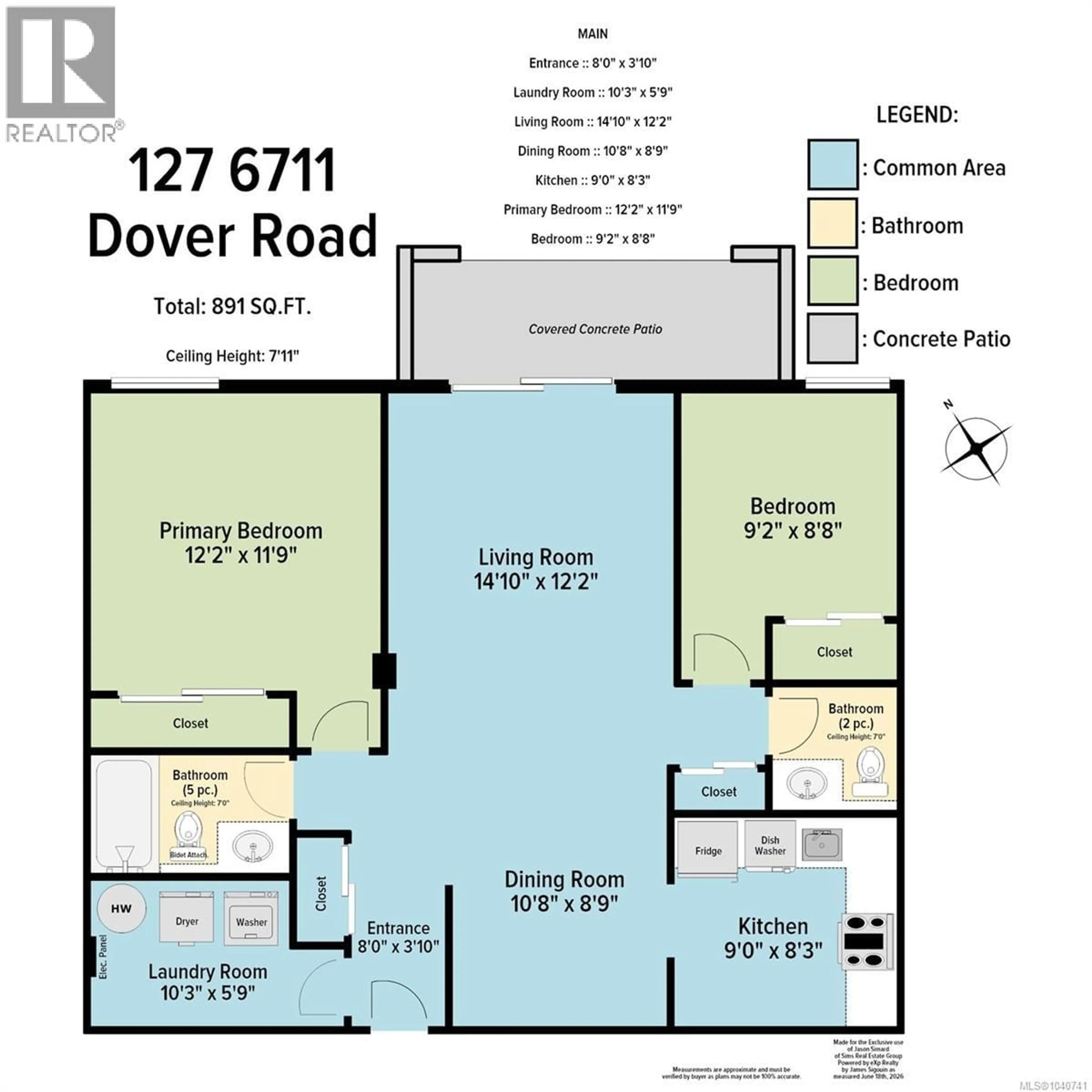 Floor plan for 127 - 6711 DOVER ROAD, Nanaimo British Columbia V9V1L9
