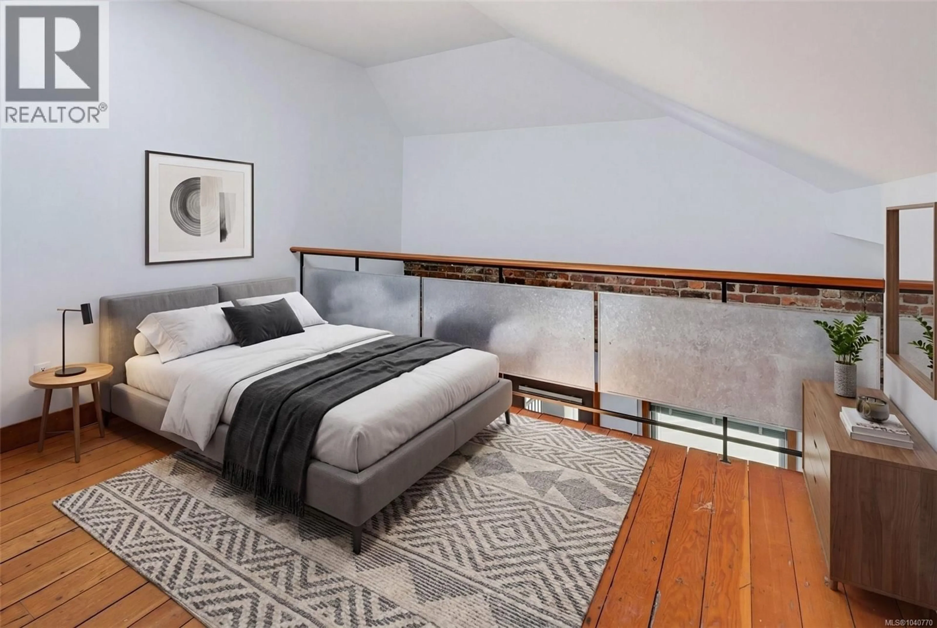 Bedroom with bed, carpet floor for 209 - 588 PANDORA AVENUE, Victoria British Columbia V8W1N7