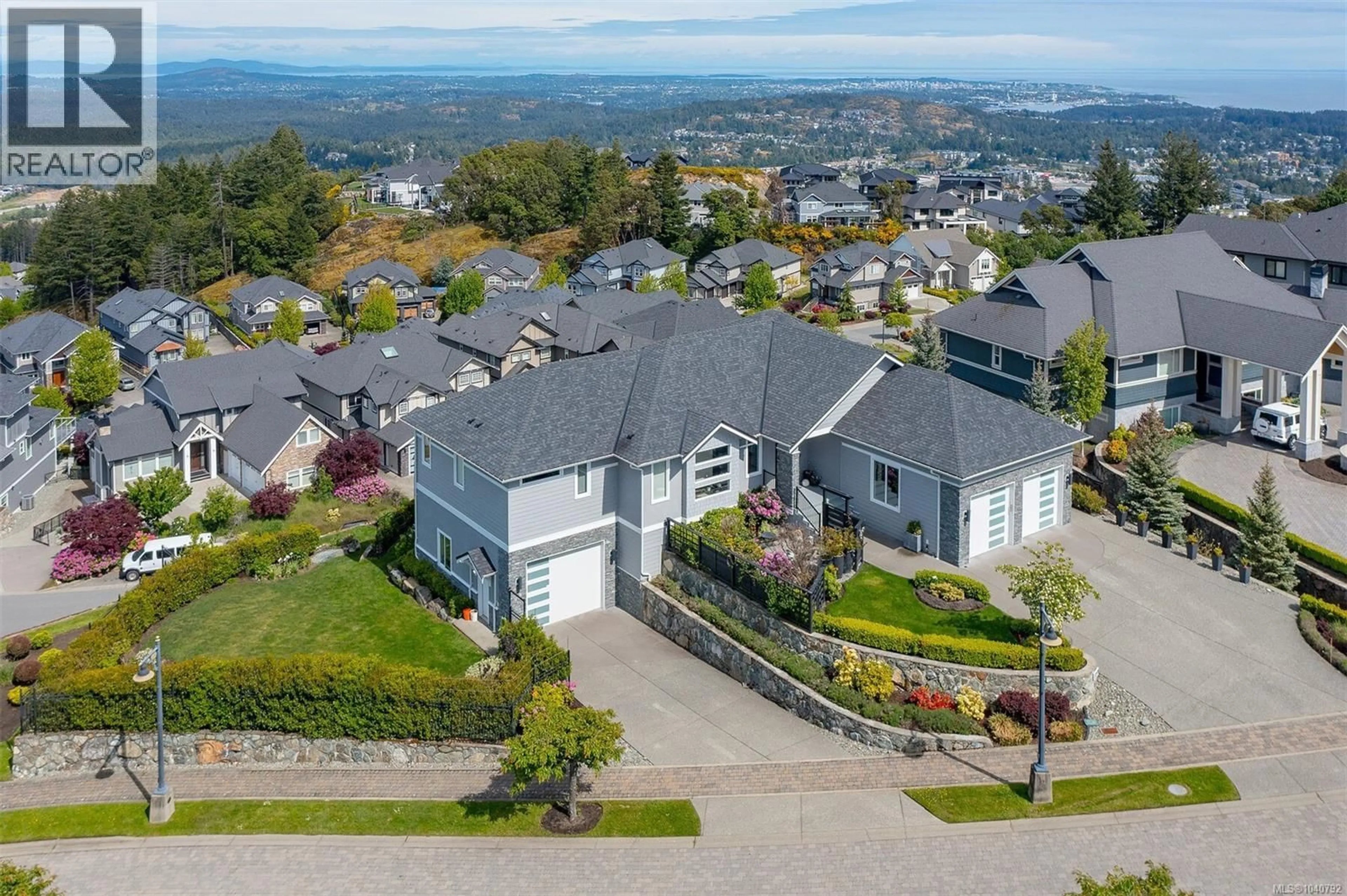 A pic from outside/outdoor area/front of a property/back of a property/a pic from drone, mountain view for 2259 COMPASS POINTE PLACE, Langford British Columbia V9B6X4
