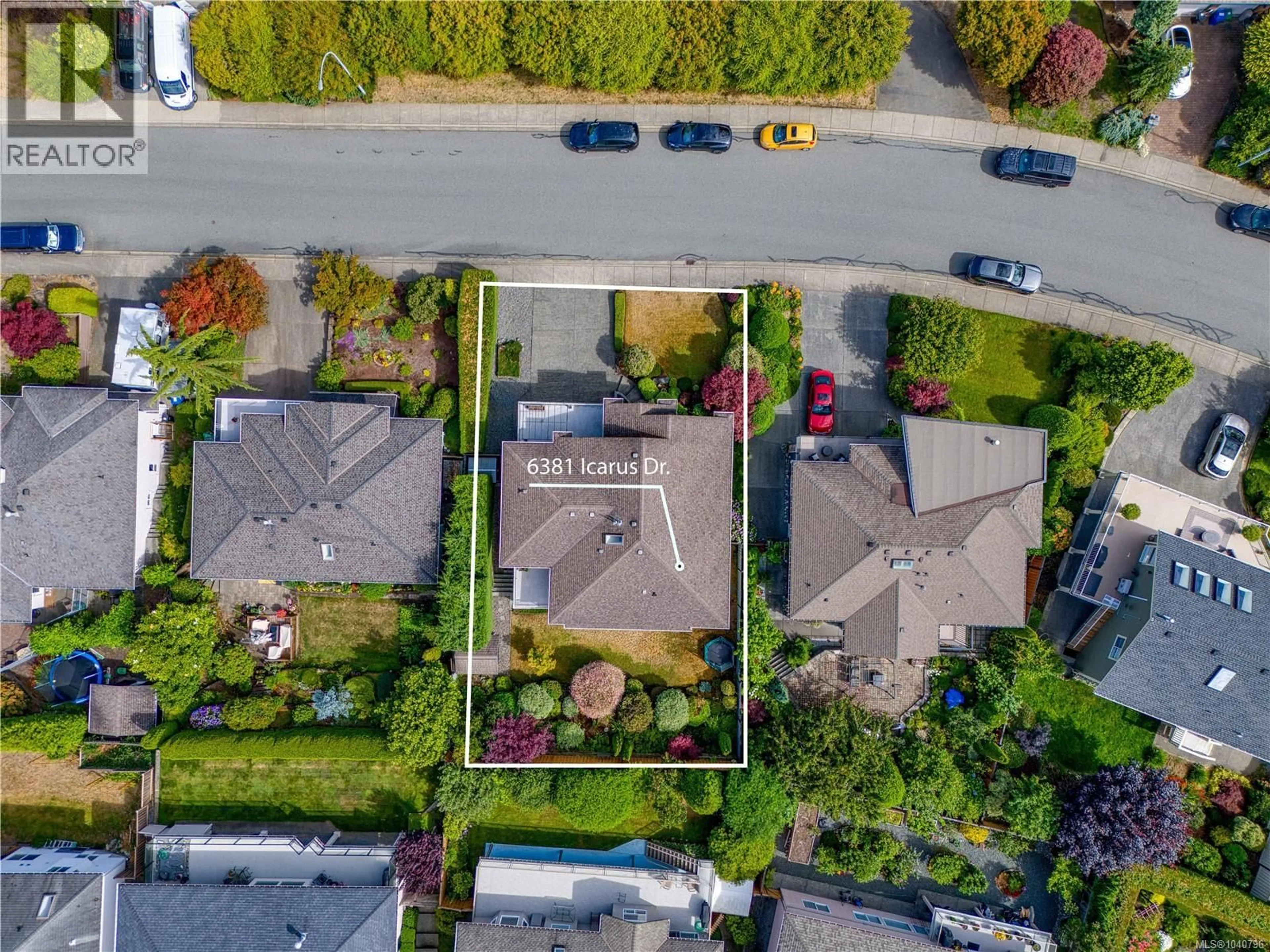 A pic from outside/outdoor area/front of a property/back of a property/a pic from drone, street for 6381 ICARUS DRIVE, Nanaimo British Columbia V9V1P2