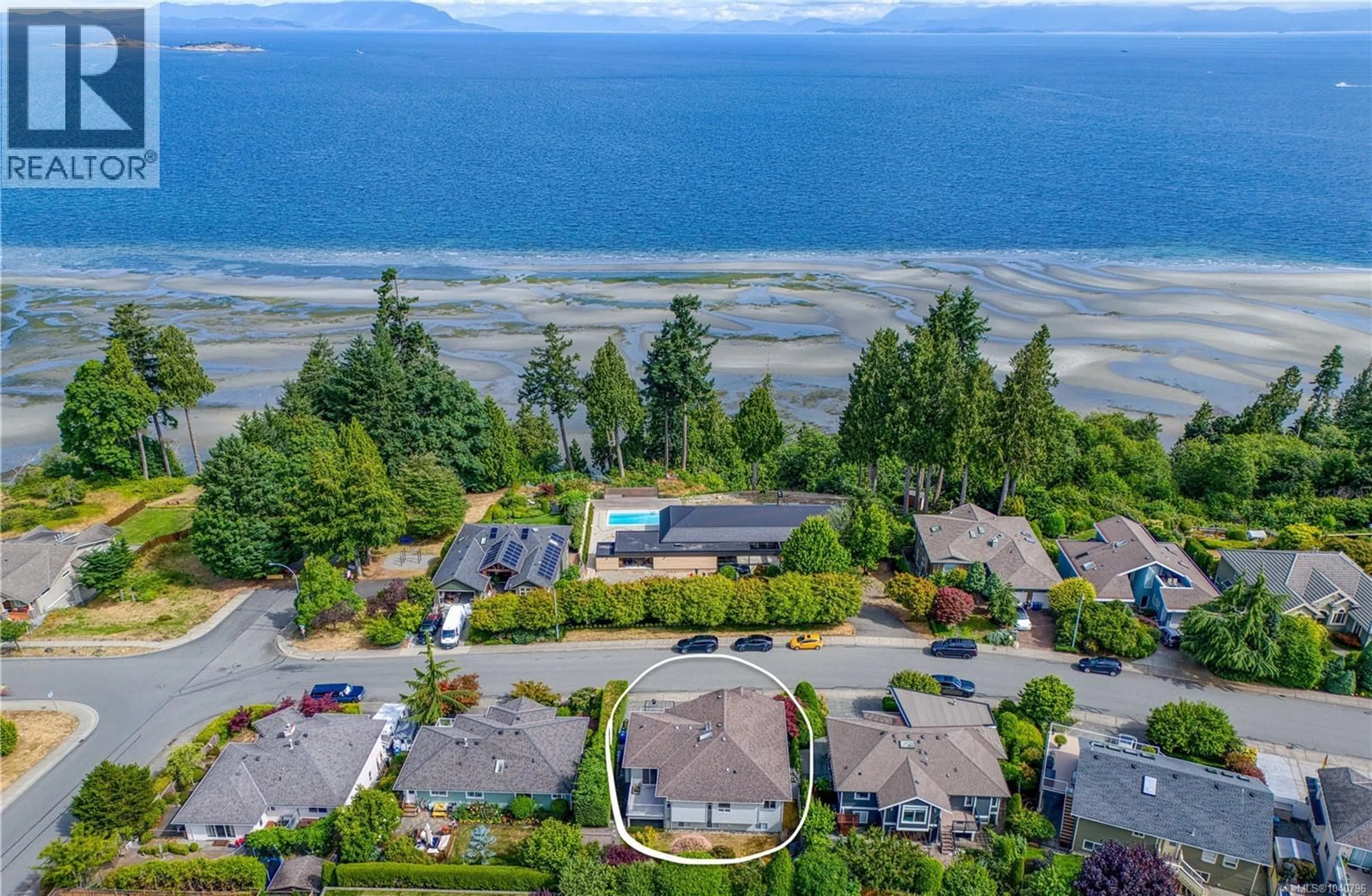 A pic from outside/outdoor area/front of a property/back of a property/a pic from drone, water/lake/river/ocean view for 6381 ICARUS DRIVE, Nanaimo British Columbia V9V1P2