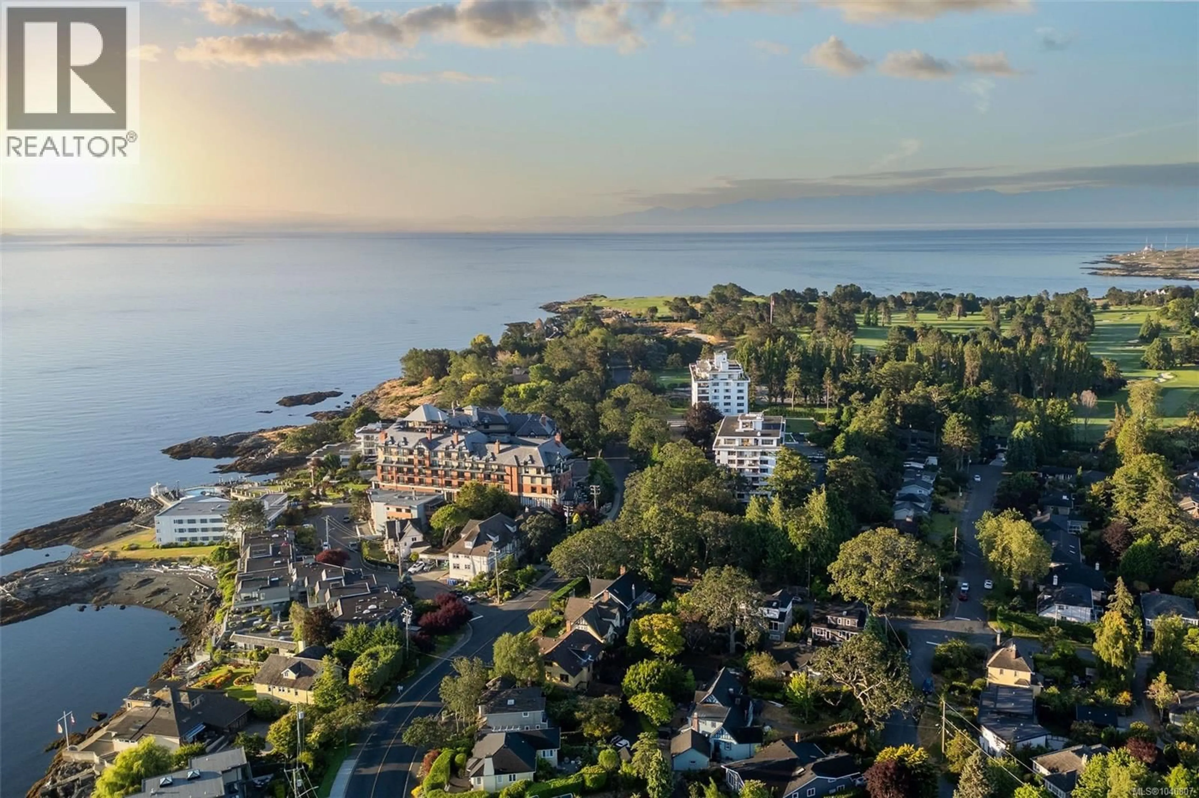A pic from outside/outdoor area/front of a property/back of a property/a pic from drone, water/lake/river/ocean view for 201 - 1312 BEACH DRIVE, Oak Bay British Columbia V8S2N5