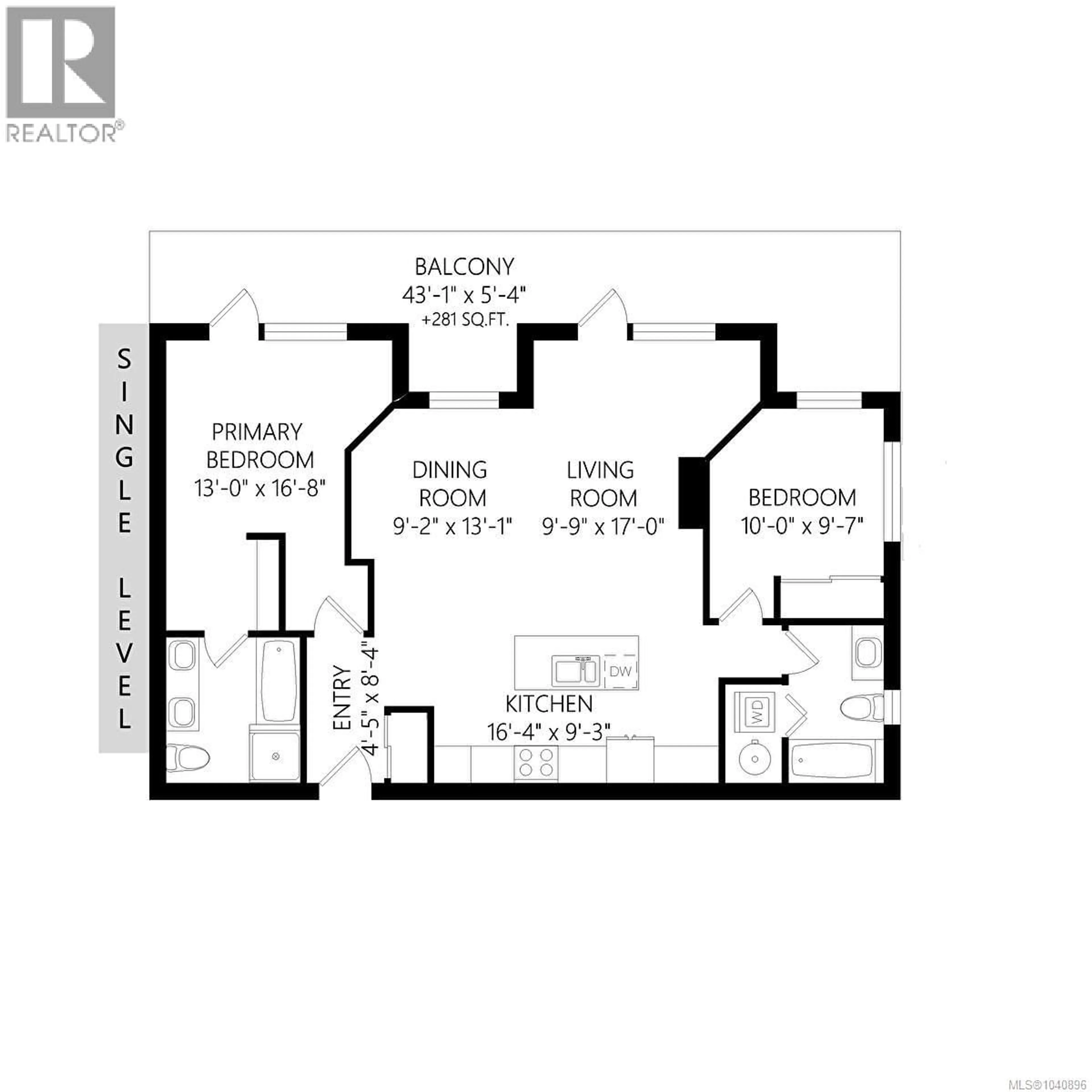 Floor plan for 308 - 1011 BURDETT AVENUE, Victoria British Columbia V8V3G9