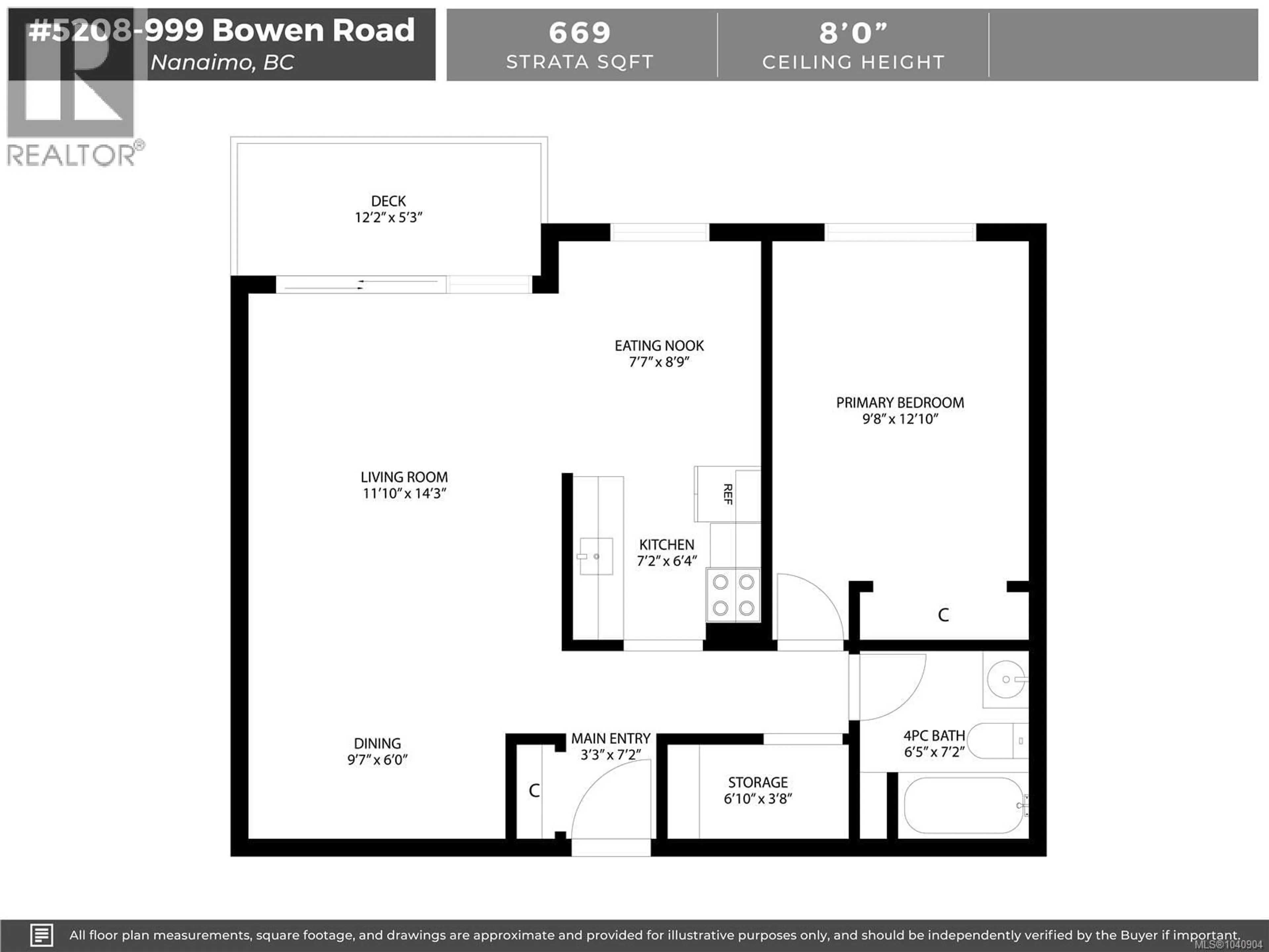 Floor plan for 5208 - 999 BOWEN ROAD, Nanaimo British Columbia V9R2A4