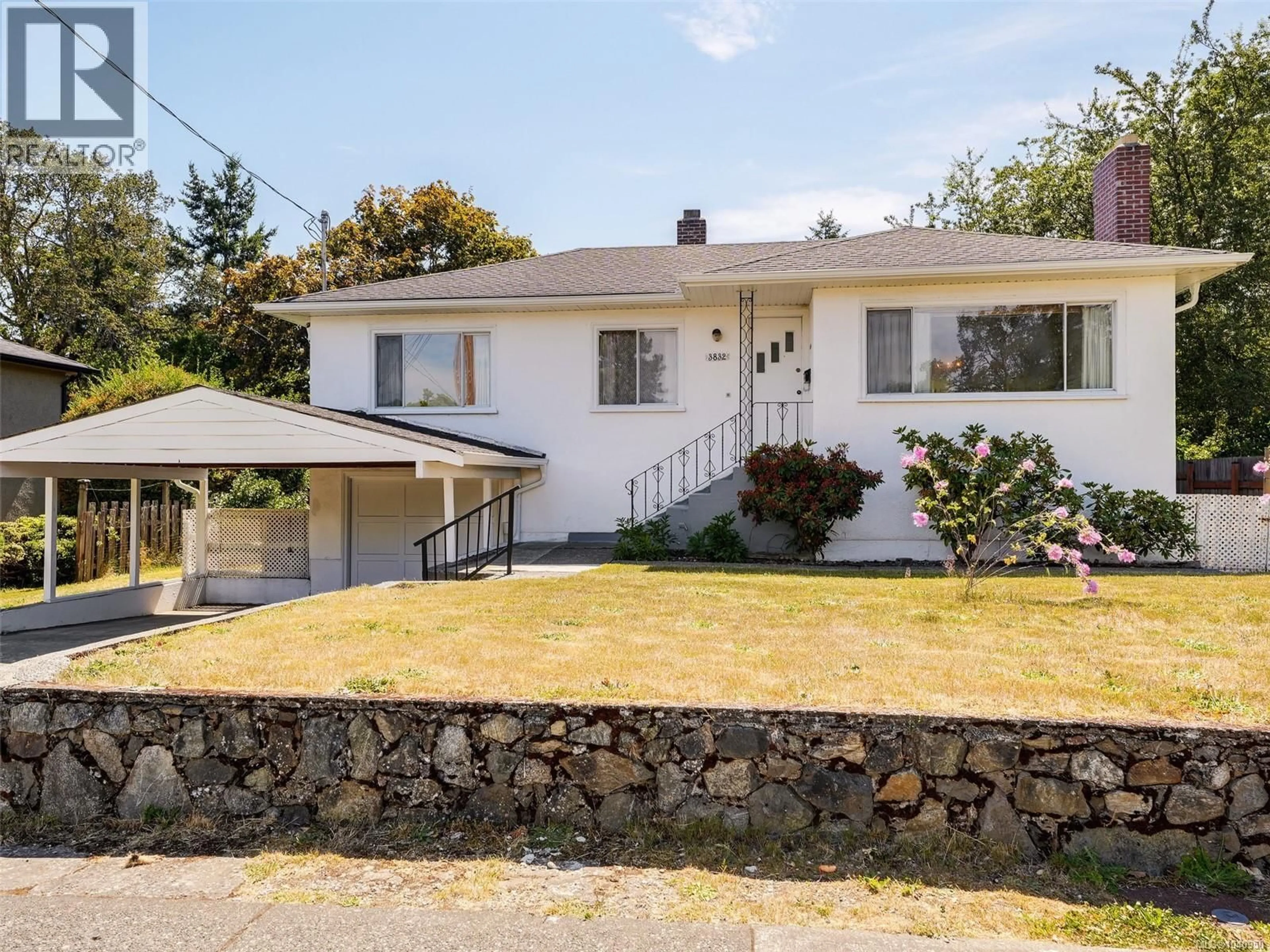 Home with vinyl exterior material, street for 3832 CAREY ROAD, Saanich British Columbia V8Z4C4
