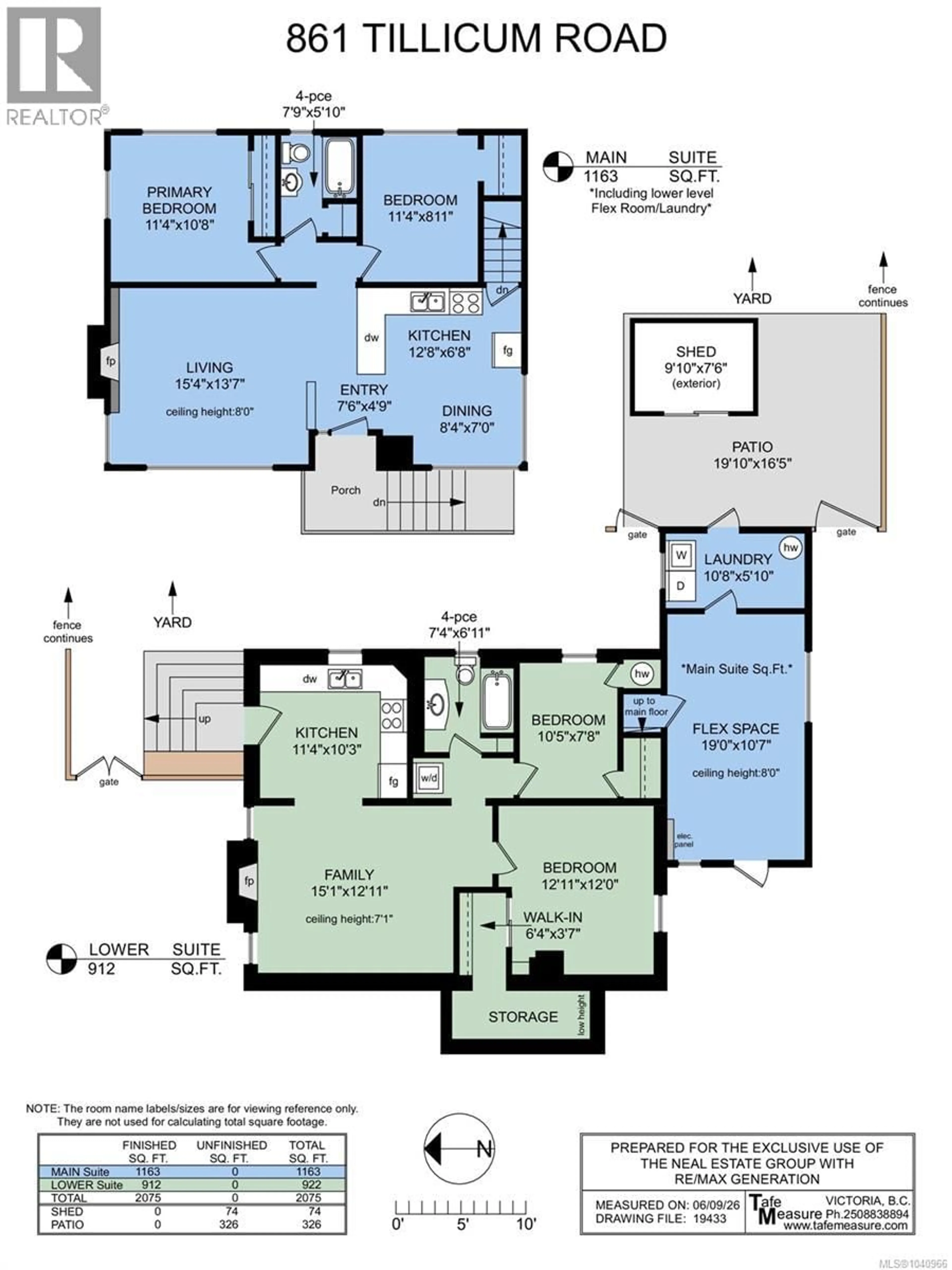Floor plan for 861 TILLICUM ROAD, Esquimalt British Columbia V9A1Z7