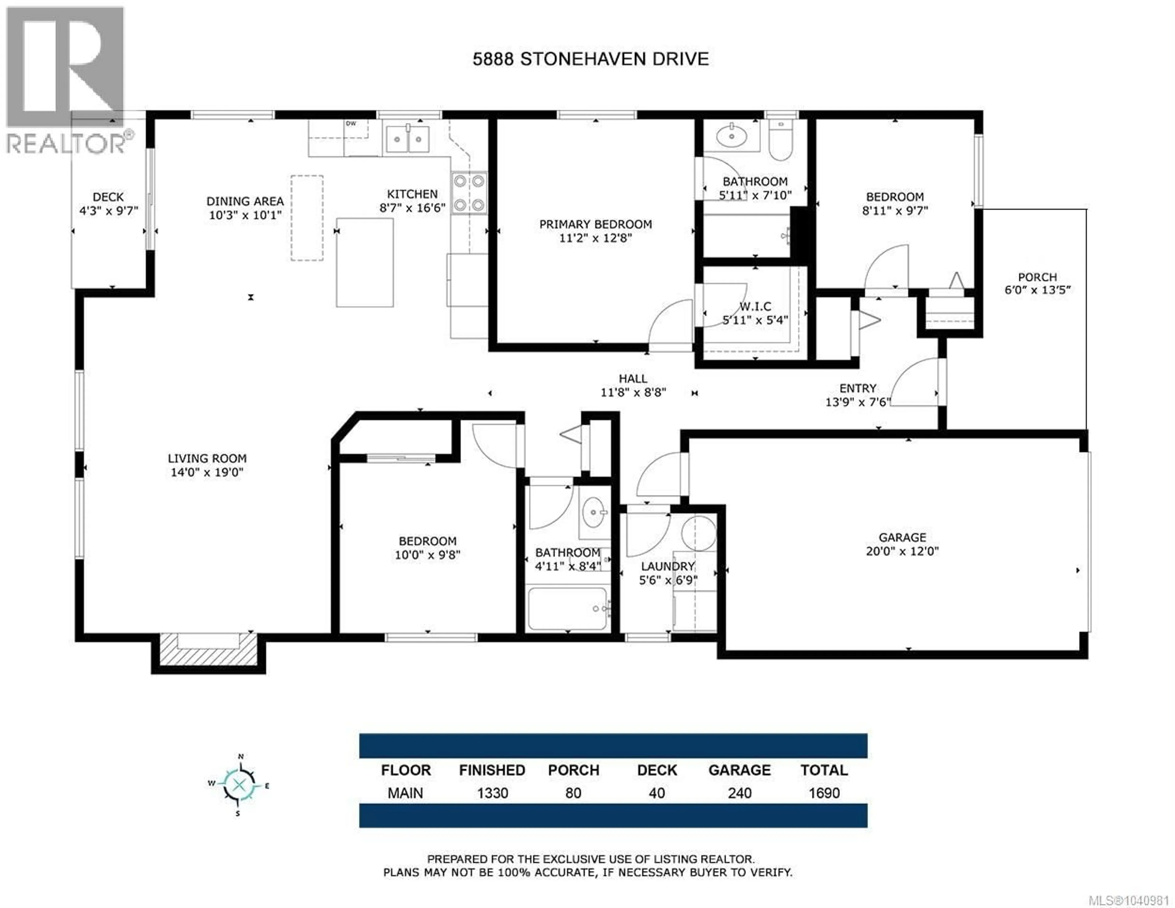 Floor plan for 5888 STONEHAVEN DRIVE, Duncan British Columbia V9L0E8
