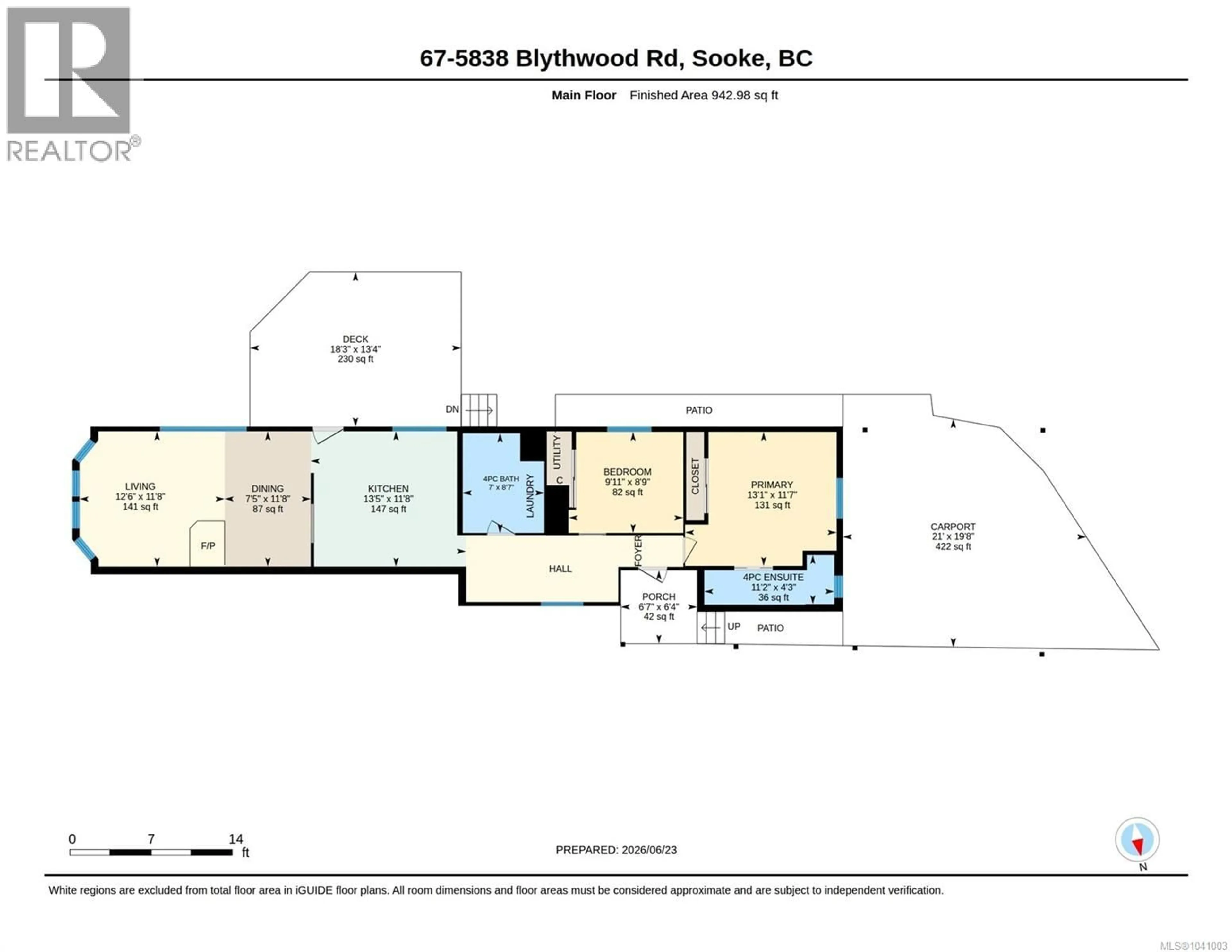 Floor plan for 67 - 5838 BLYTHWOOD ROAD, Sooke British Columbia V9Z0G2