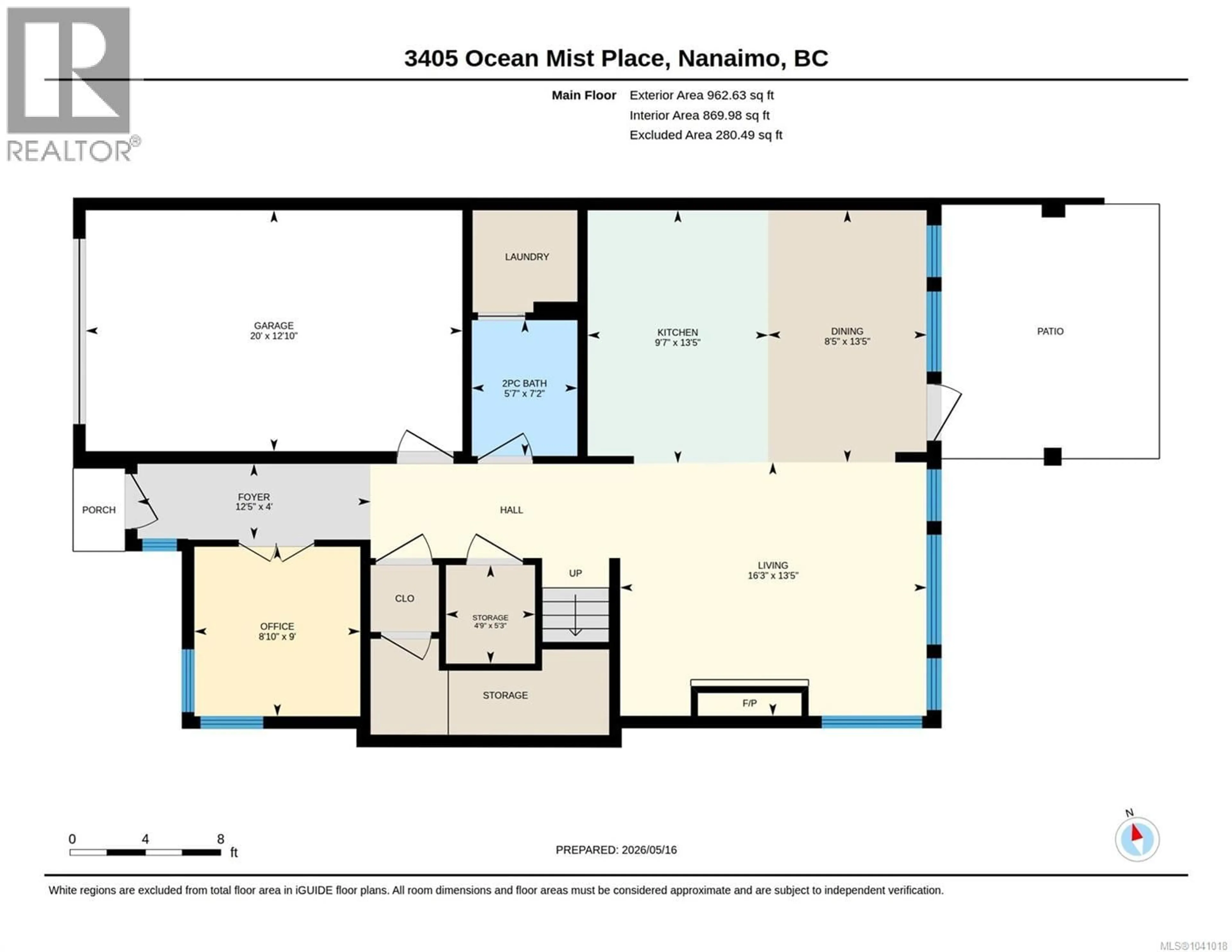 Floor plan for 3405 OCEAN MIST PLACE, Nanaimo British Columbia V9T0E7