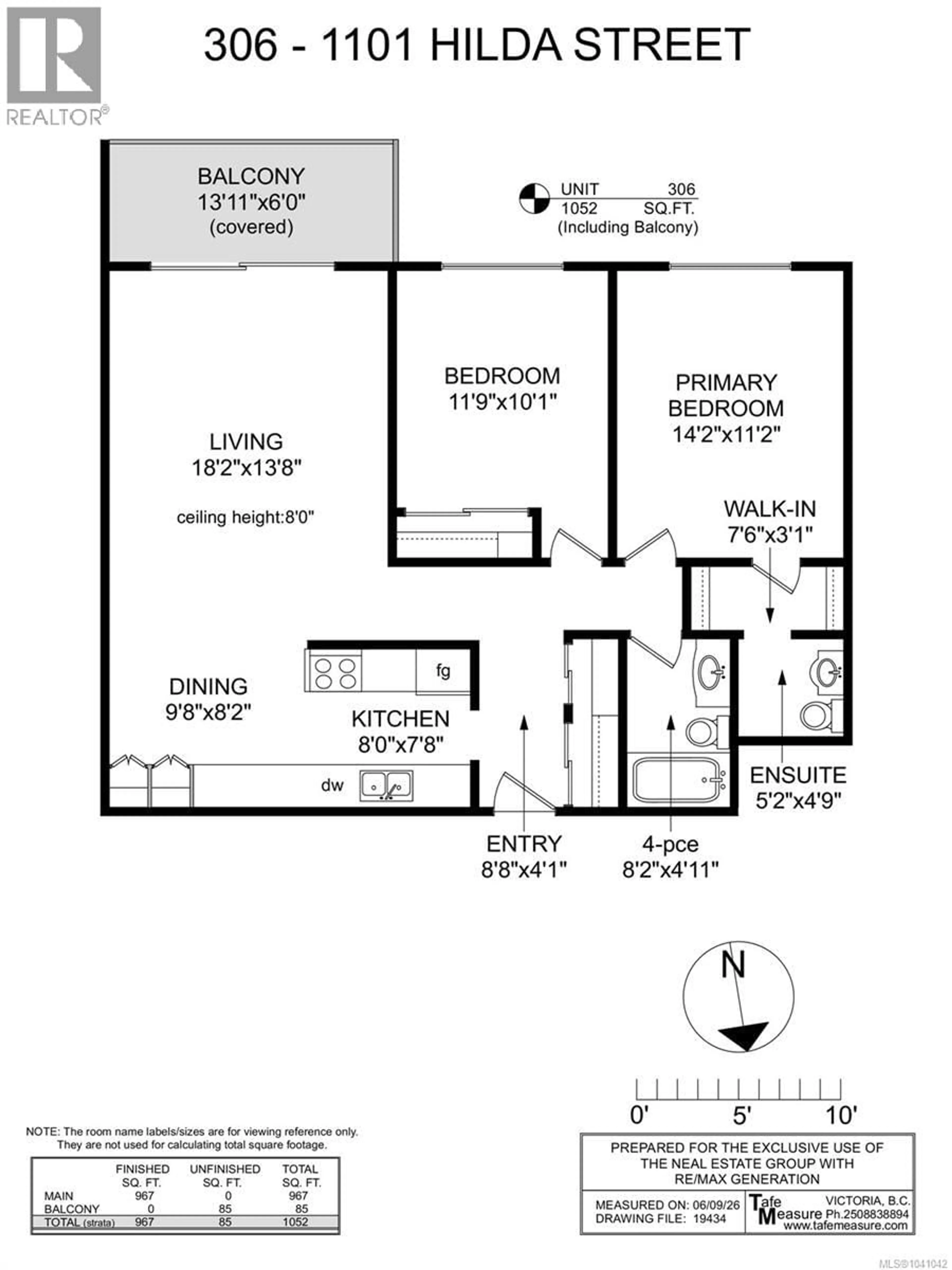 Floor plan for 306 - 1101 HILDA STREET, Victoria British Columbia V8V4T2