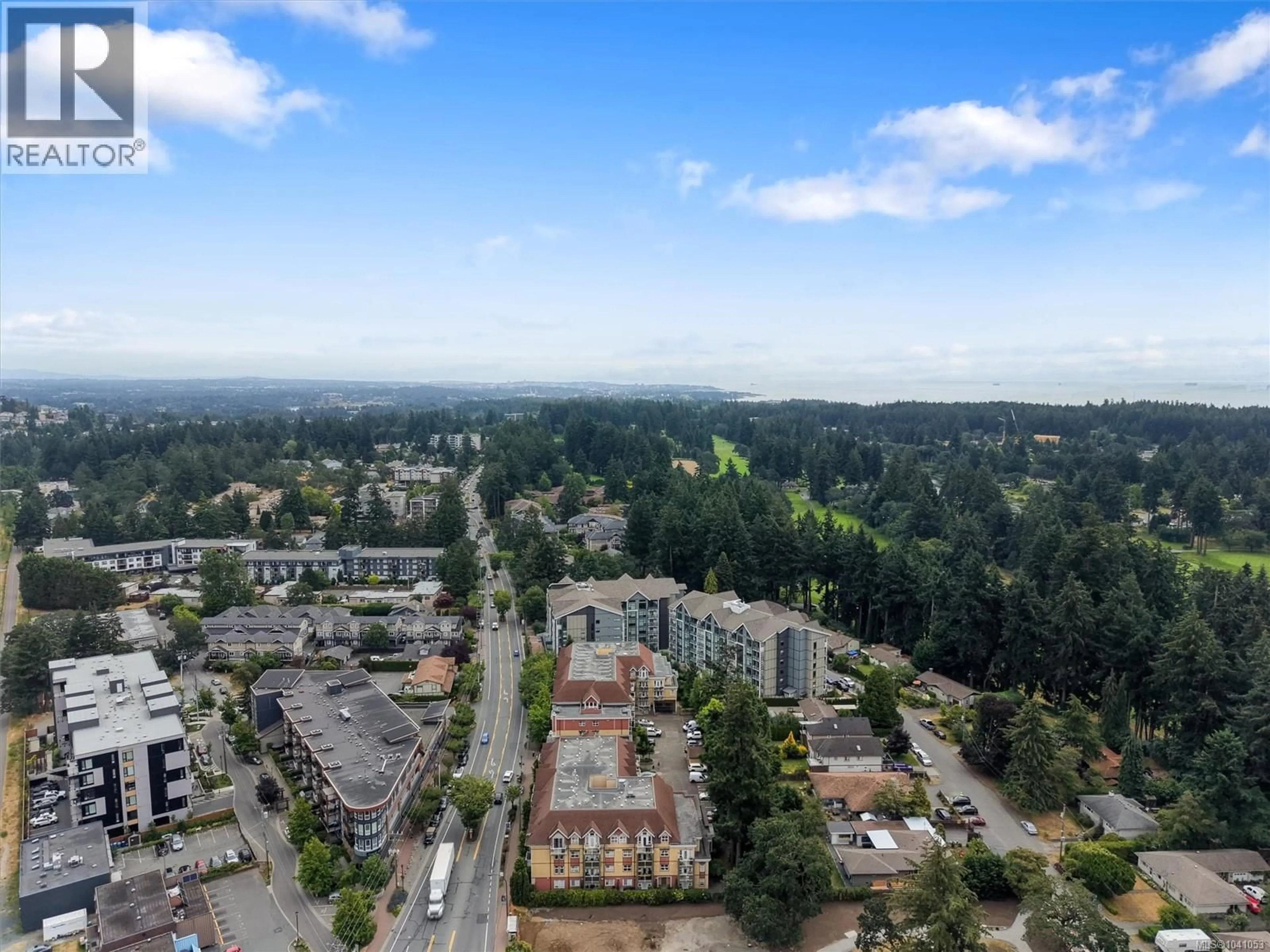A pic from outside/outdoor area/front of a property/back of a property/a pic from drone, city buildings view from balcony for 115 - 663 GOLDSTREAM AVENUE, Langford British Columbia V9B2W9