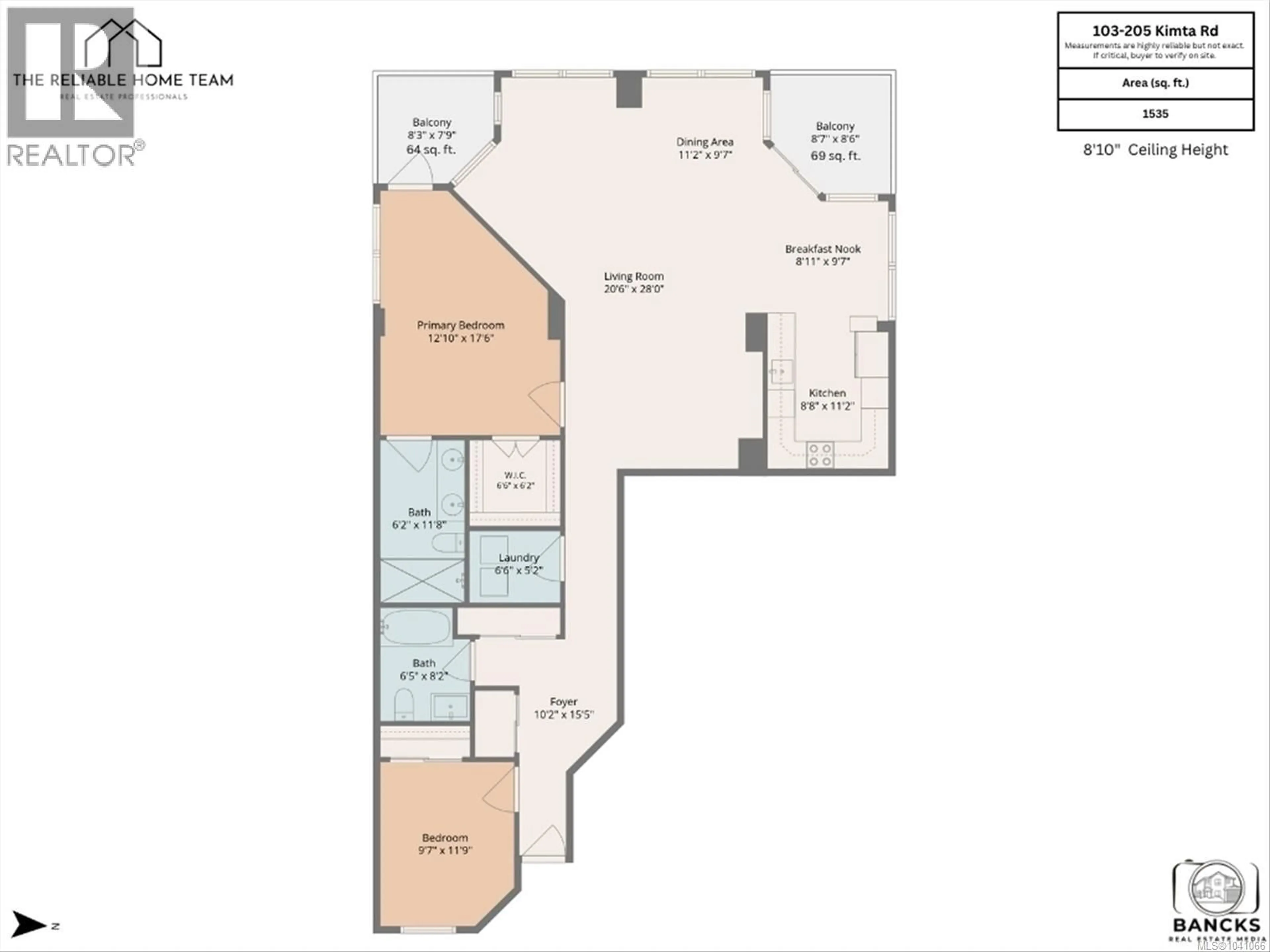Floor plan for 103 - 205 KIMTA ROAD, Victoria British Columbia V9A6T5