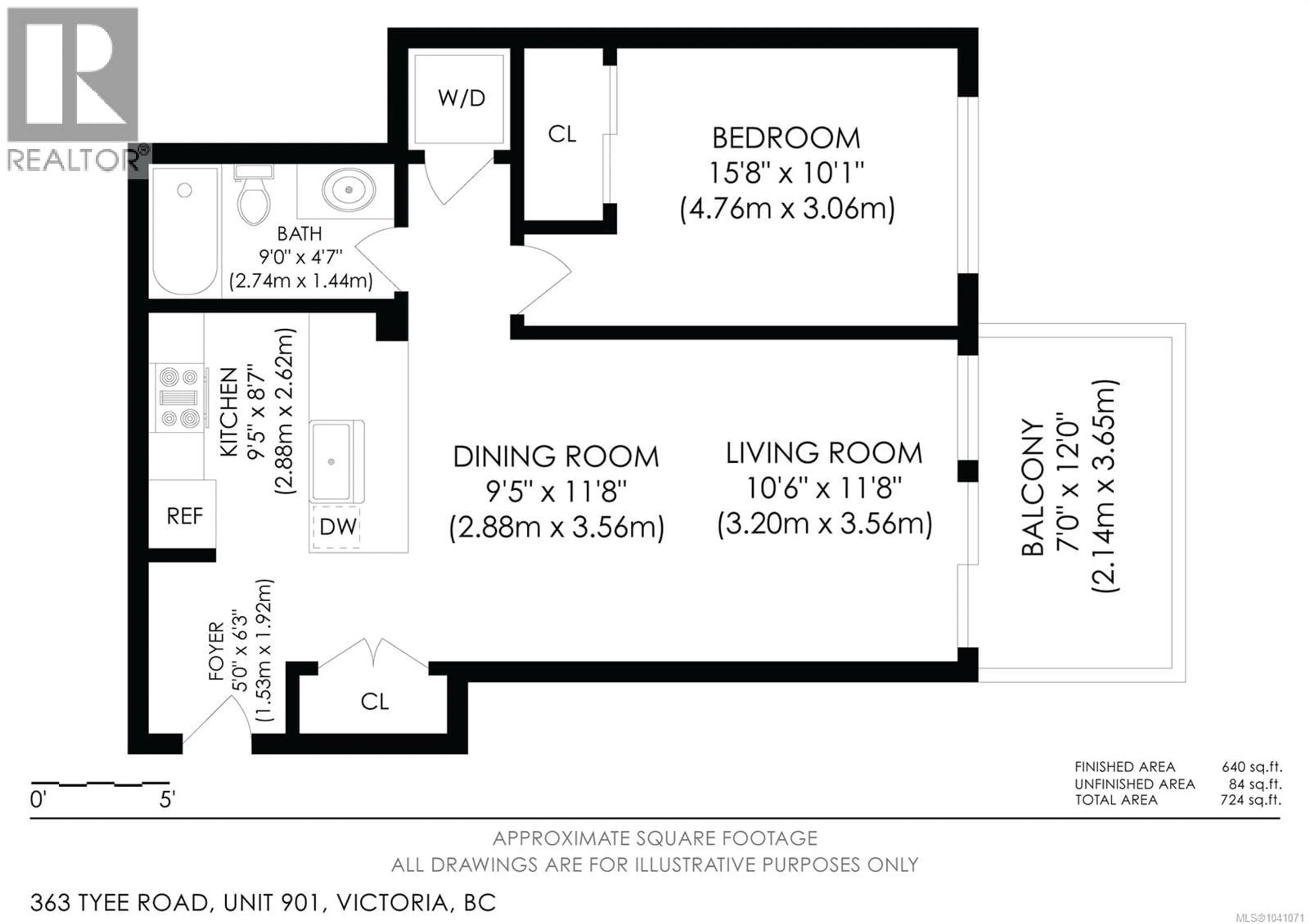 Floor plan for 901 - 363 TYEE ROAD, Victoria British Columbia V9A0B5