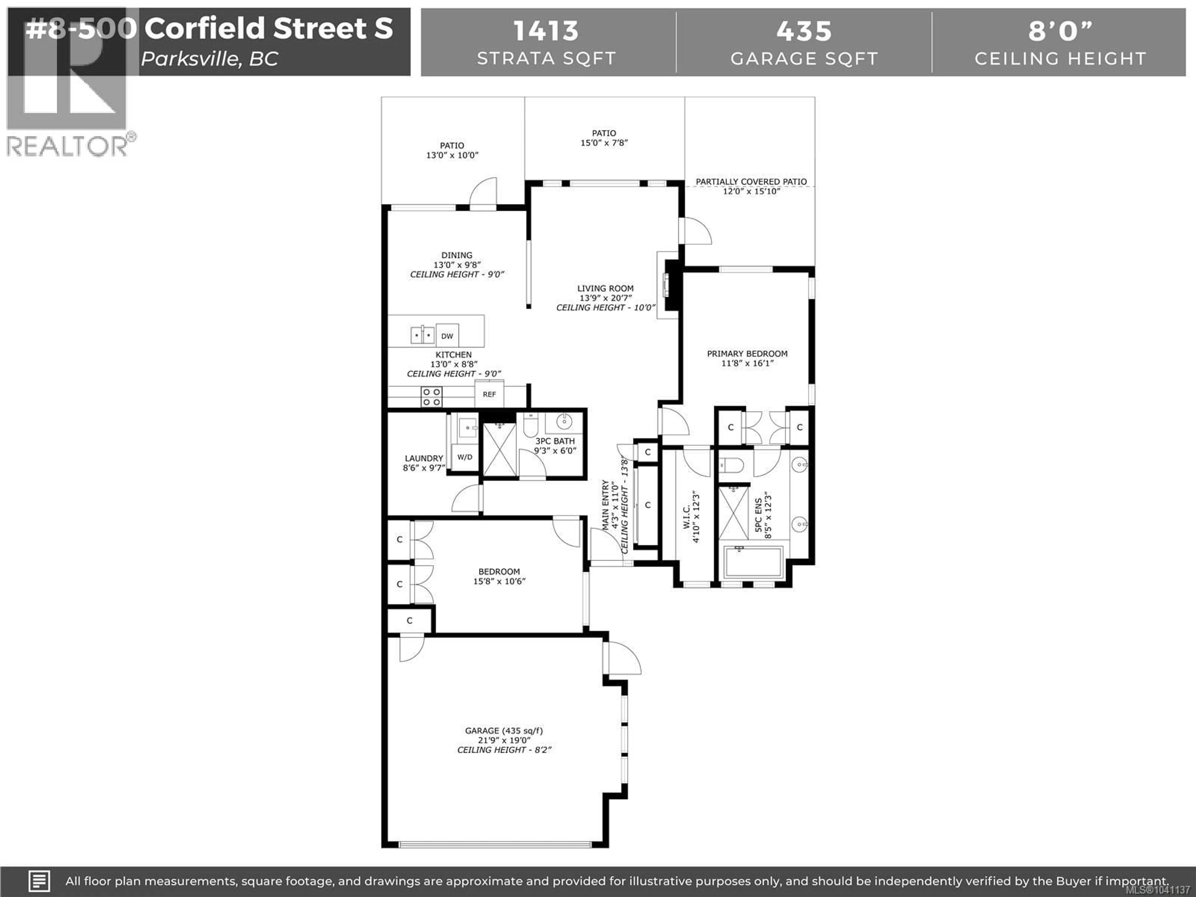 Floor plan for 8 - 500 CORFIELD STREET, Parksville British Columbia V9P0A8