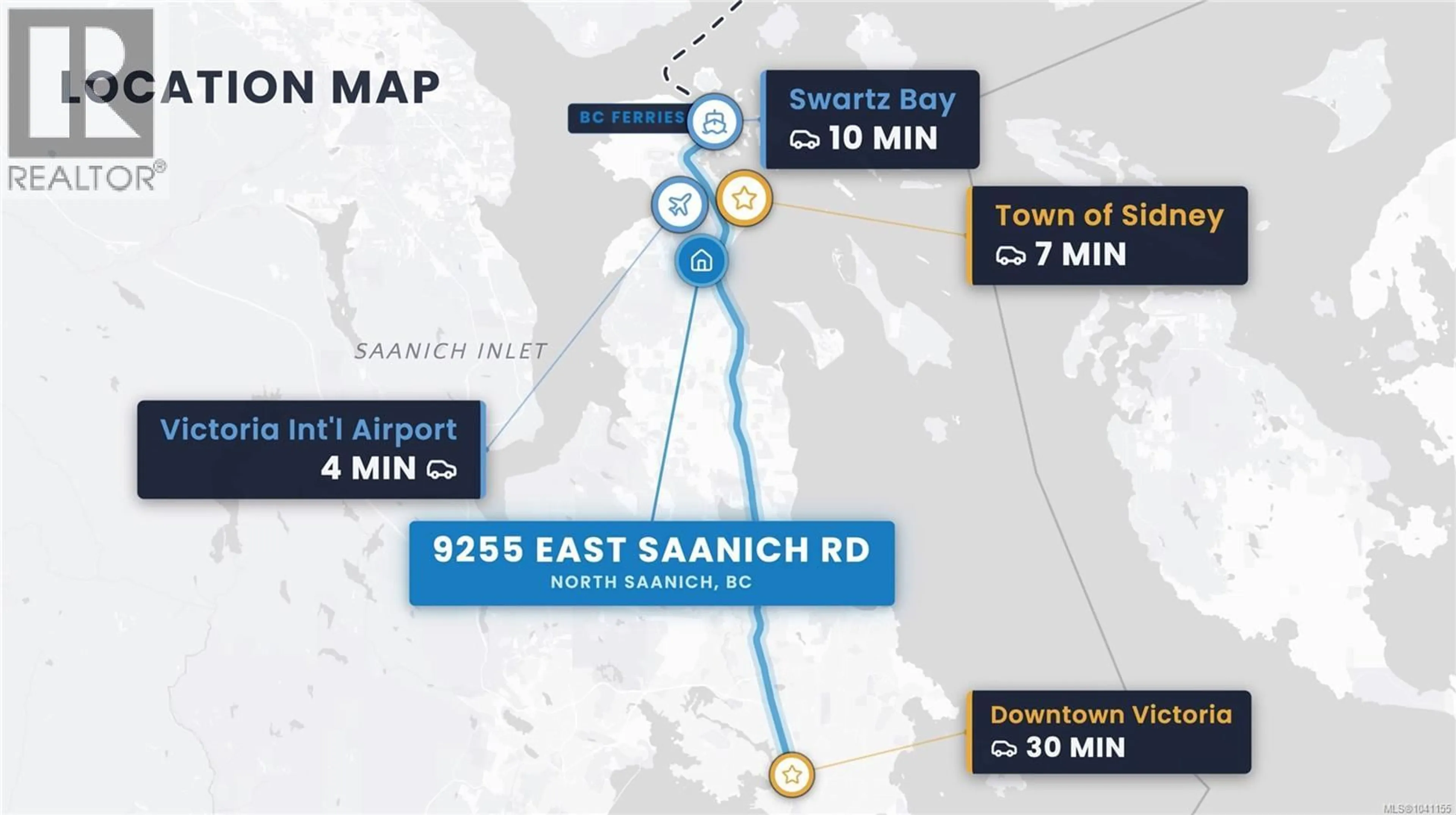 Picture of a map for 9255 EAST SAANICH ROAD, North Saanich British Columbia V8L1H6