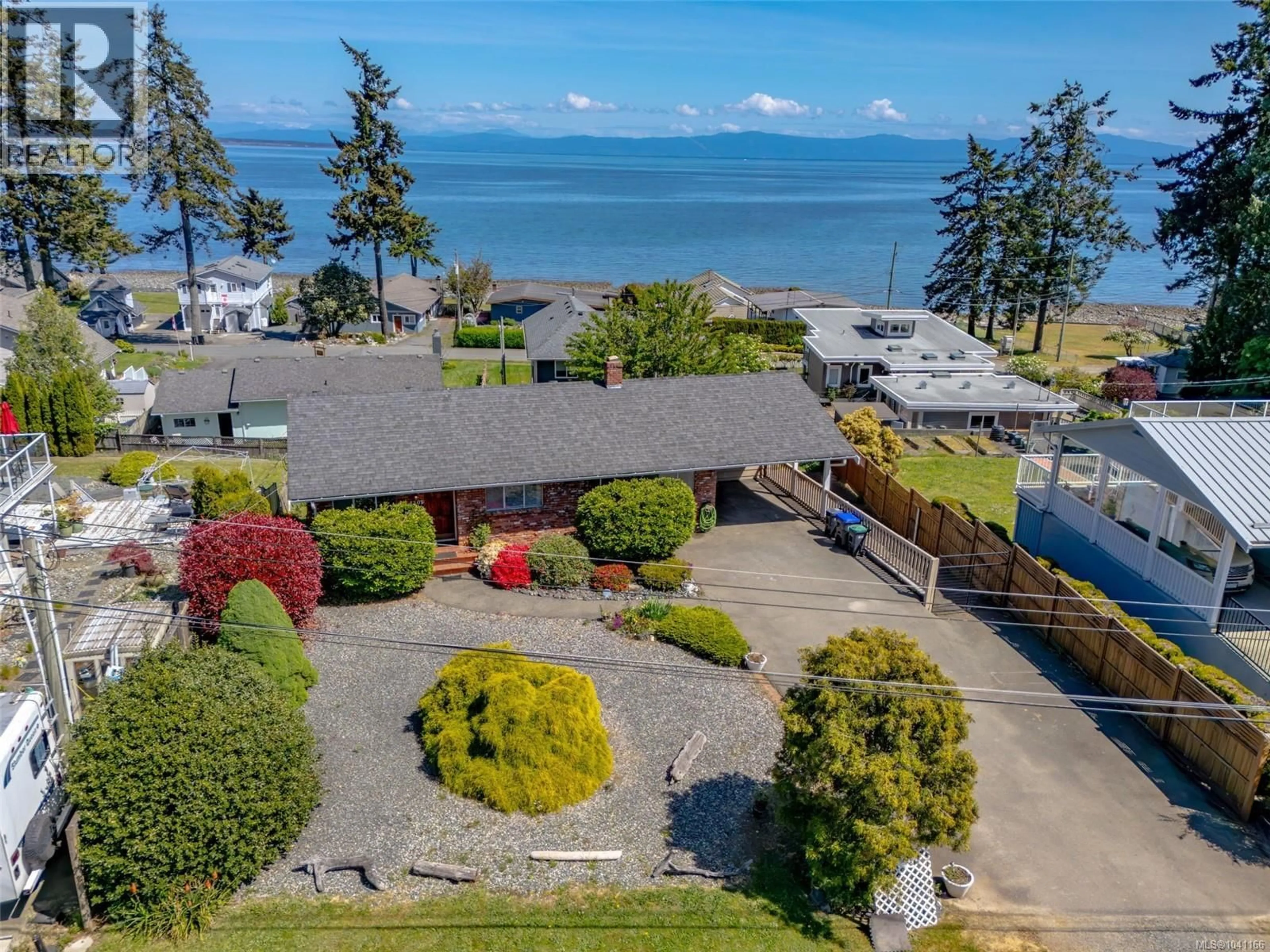A pic from outside/outdoor area/front of a property/back of a property/a pic from drone, water/lake/river/ocean view for 4301 EVA ROAD, Bowser British Columbia V0R1G0