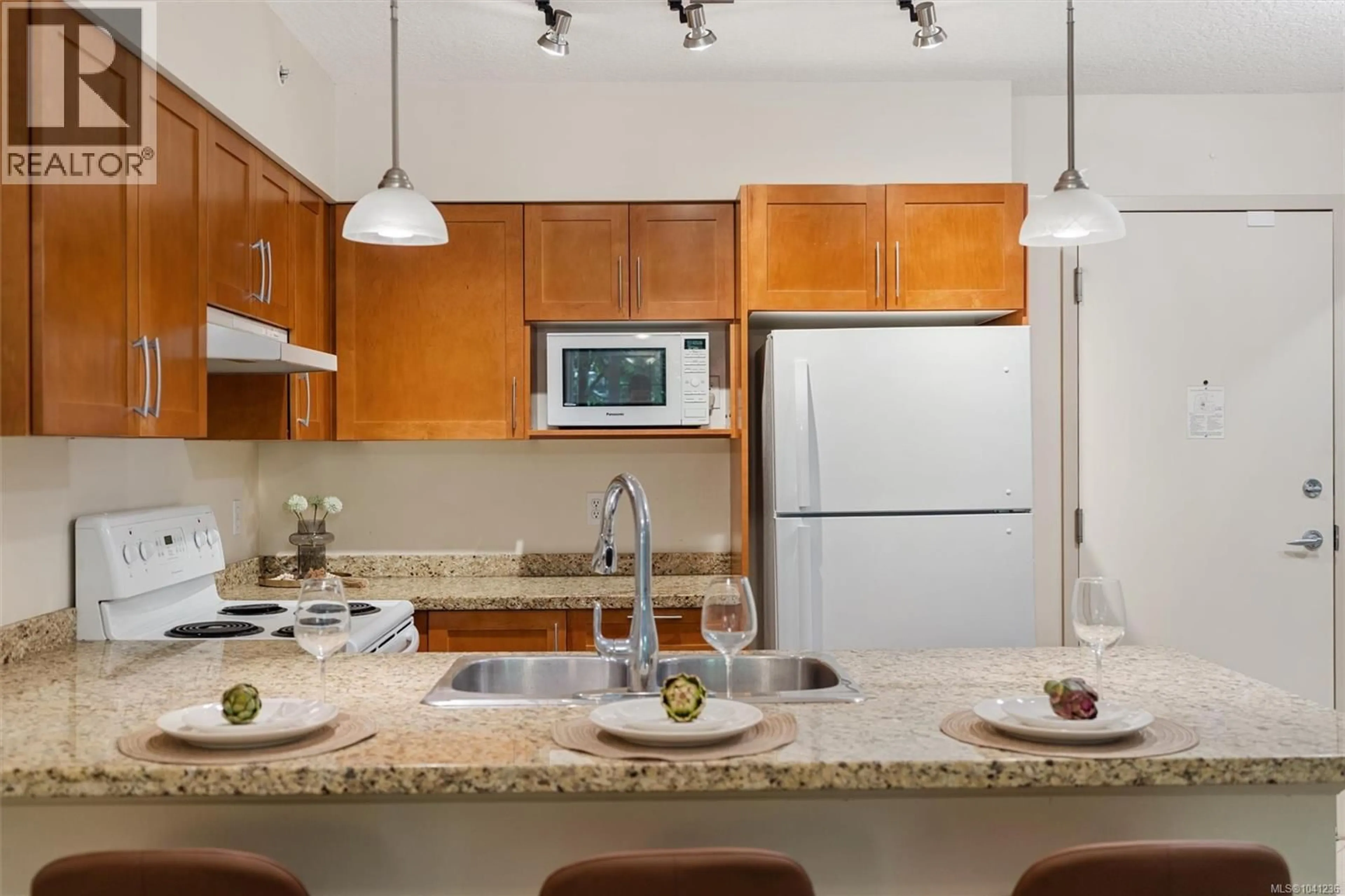 Standard kitchen, ceramic/tile floor for 205 - 827 FAIRFIELD ROAD, Victoria British Columbia V8V5B2