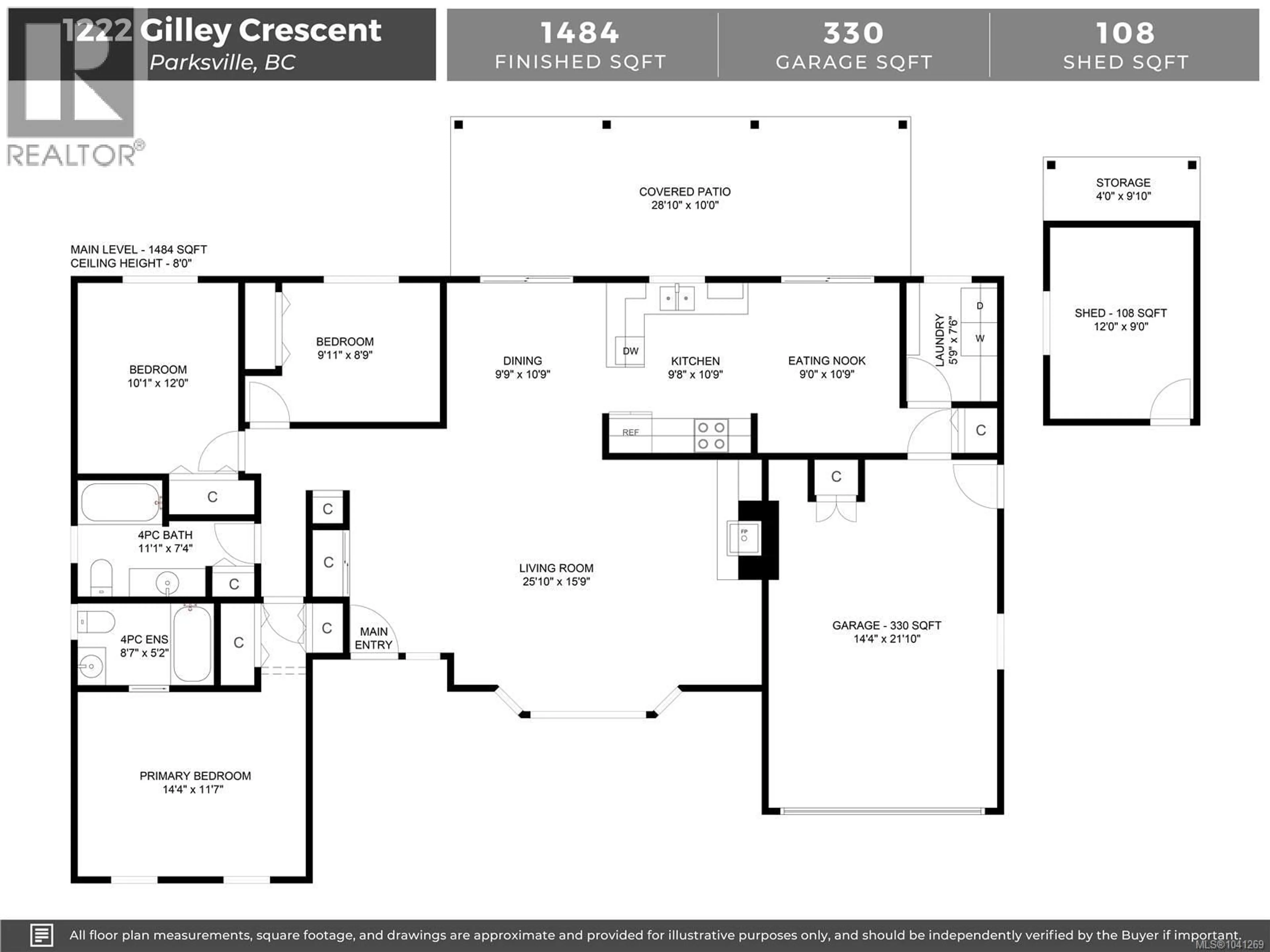 Floor plan for 1222 GILLEY CRESCENT, Parksville British Columbia V9P1W5