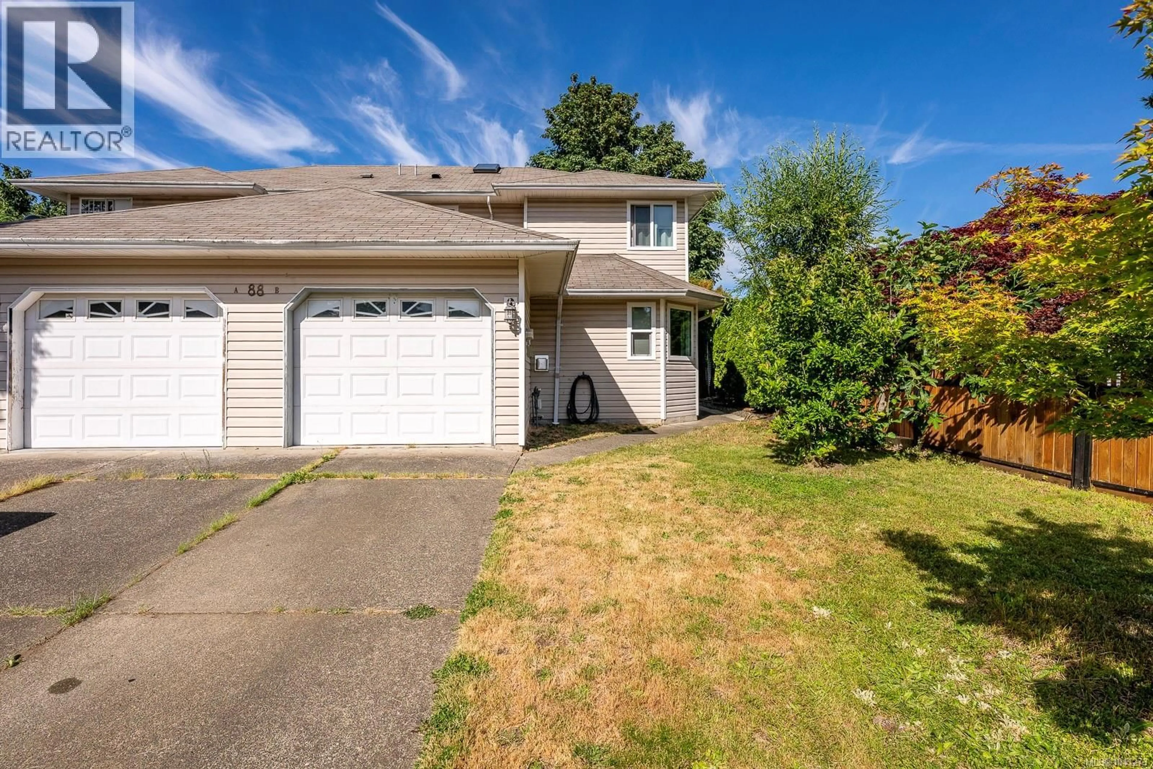 A pic from outside/outdoor area/front of a property/back of a property/a pic from drone, street for B - 88 TIMBERLANE ROAD, Courtenay British Columbia V9N3Z3