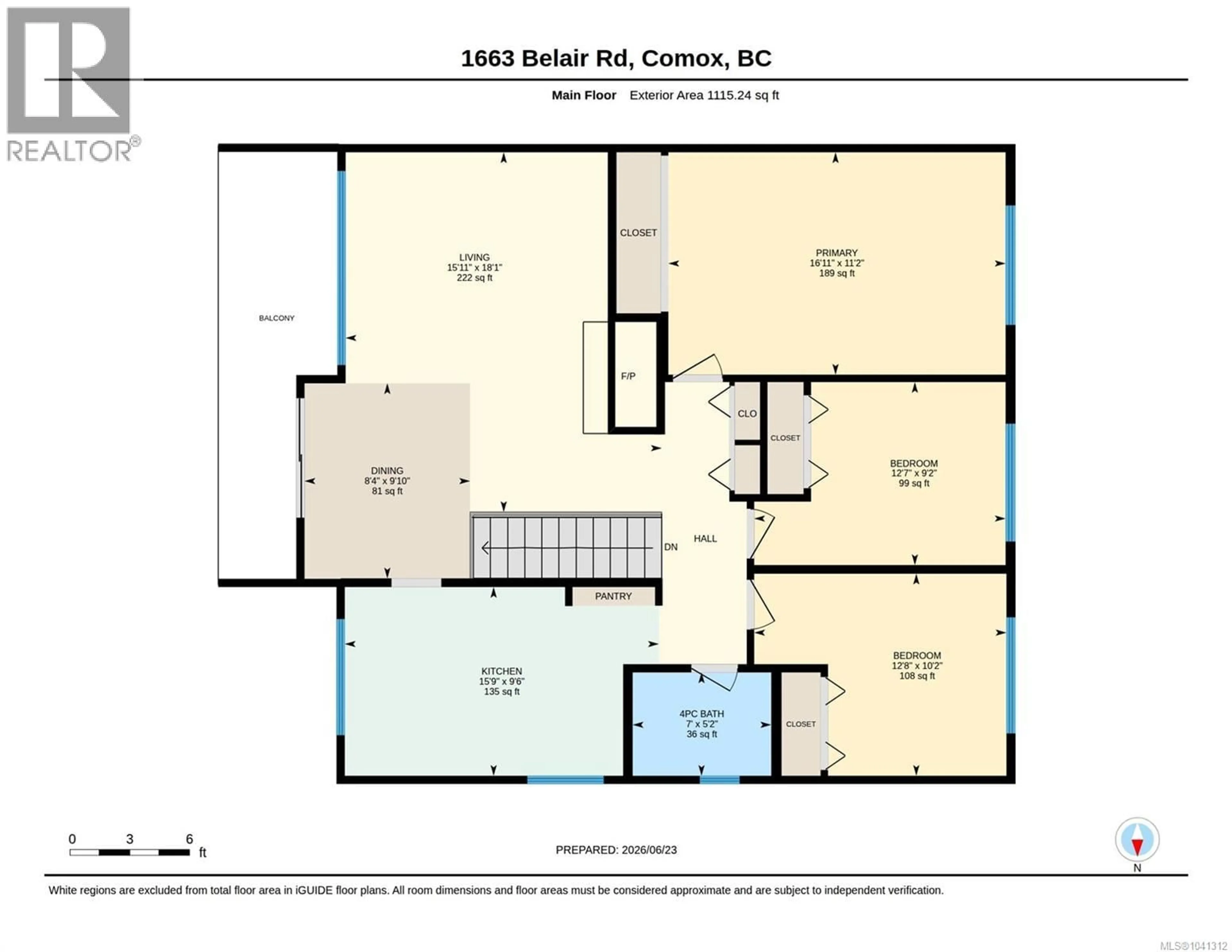 Floor plan for 1663 BELAIR ROAD, Comox British Columbia V9N8B5