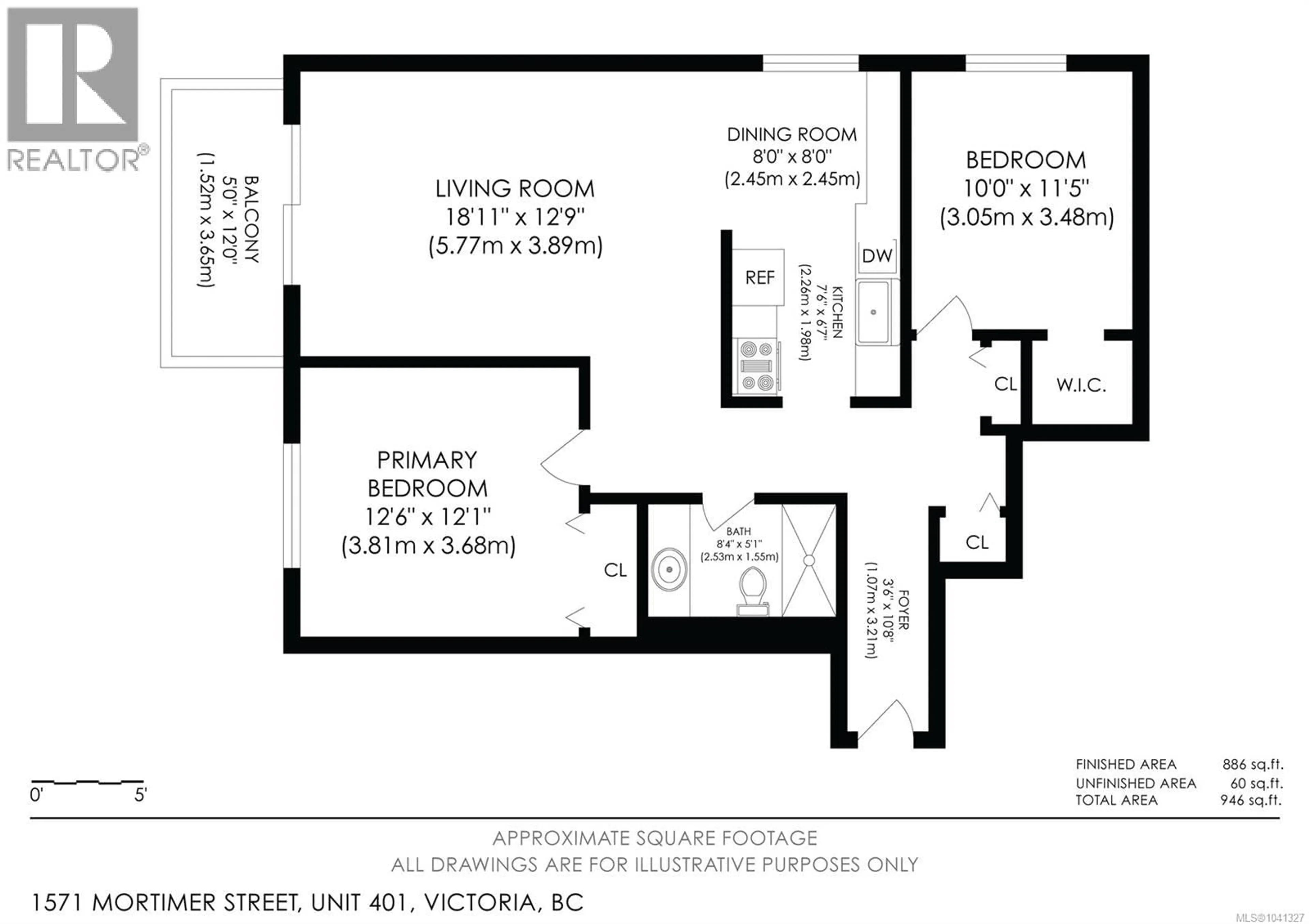 Floor plan for 401 - 1571 MORTIMER STREET, Saanich British Columbia V8P3A7