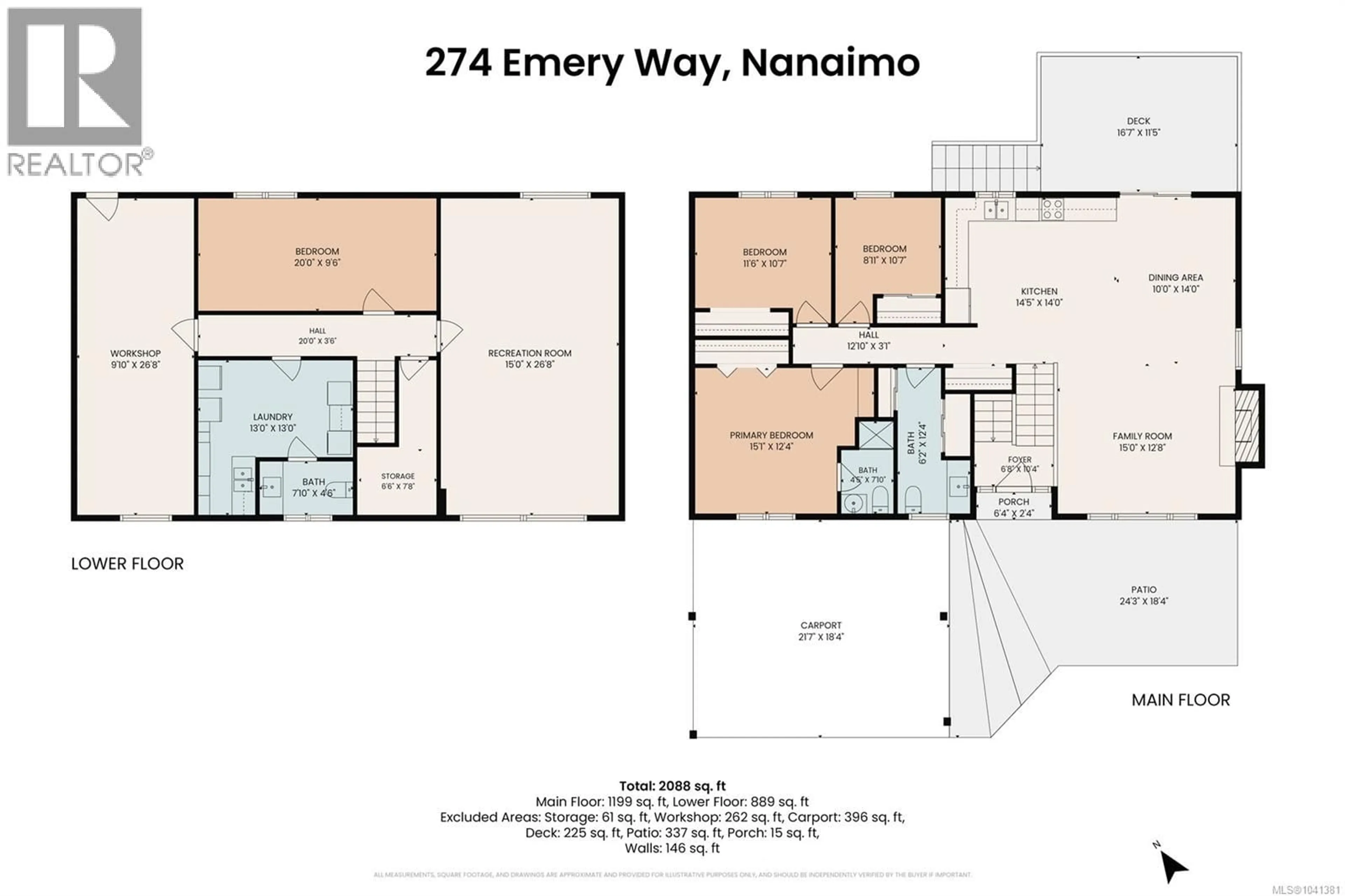 Floor plan for 274 EMERY WAY, Nanaimo British Columbia V9R5Z8