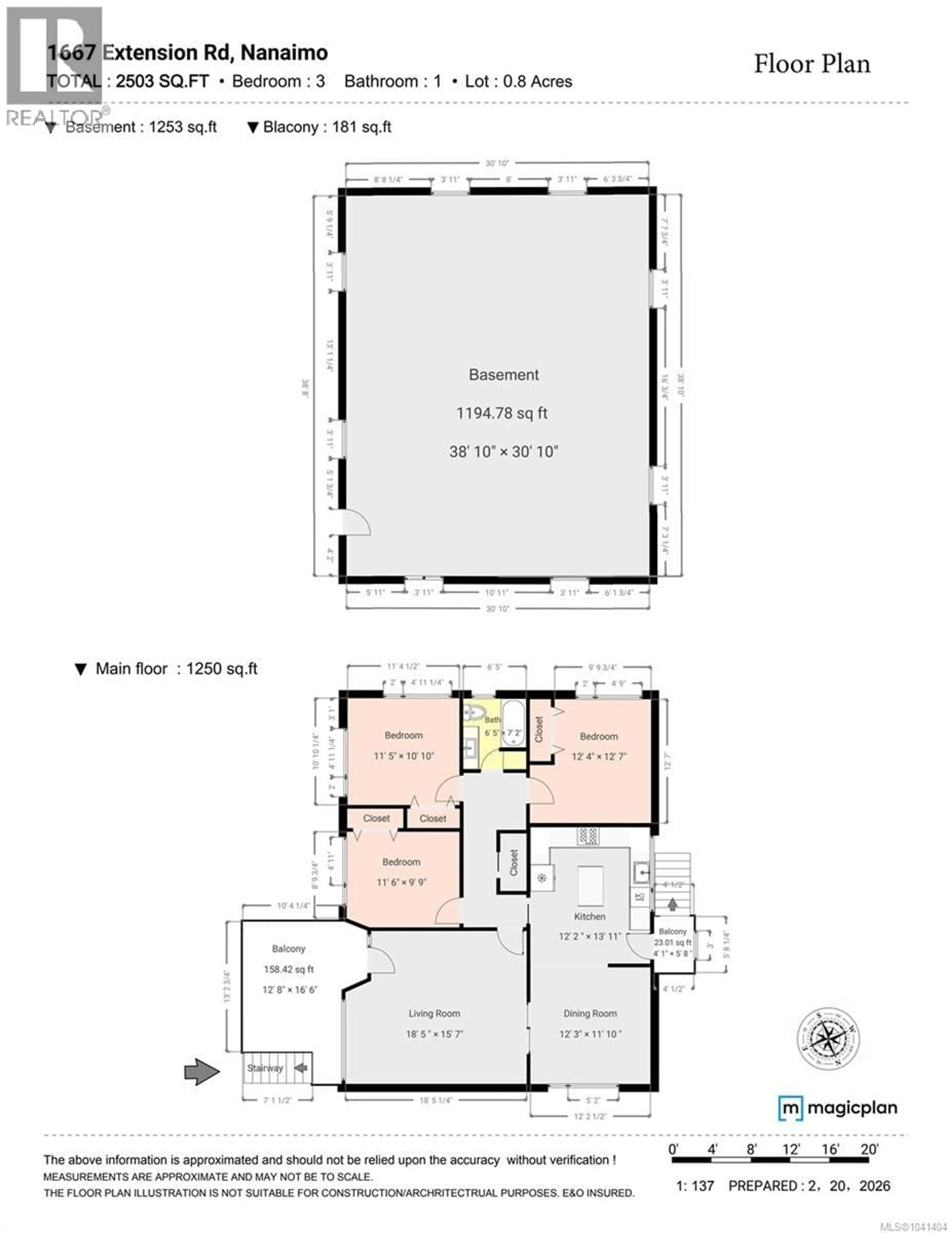 Floor plan for 1667 EXTENSION ROAD, Nanaimo British Columbia V9X1A5