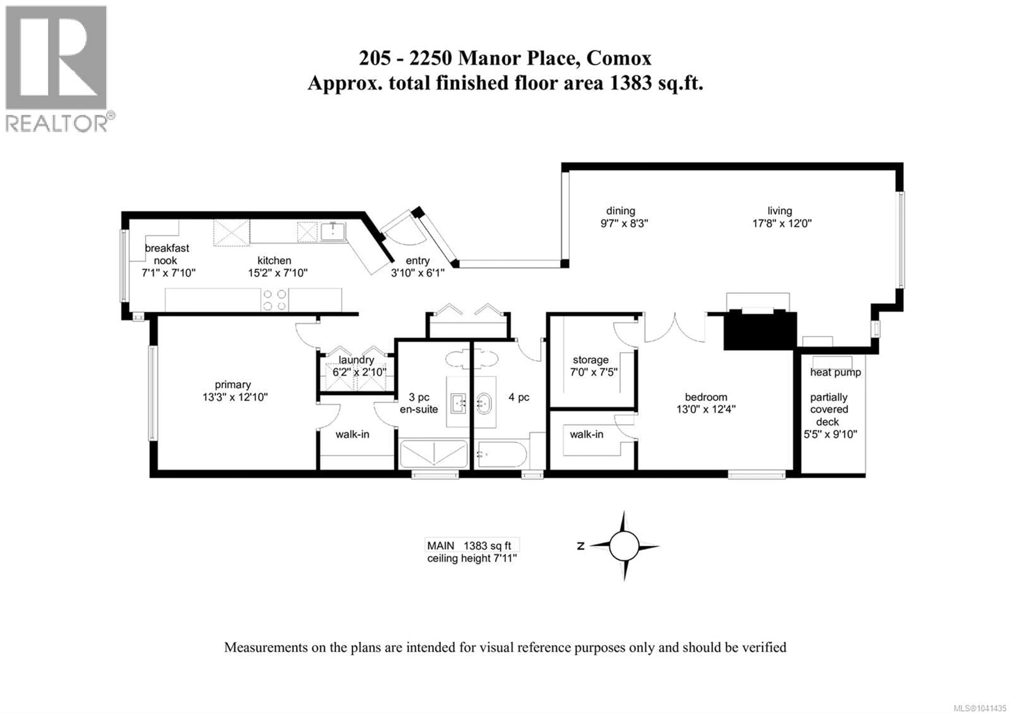Floor plan for 205 - 2250 MANOR PLACE, Comox British Columbia V9M1C5