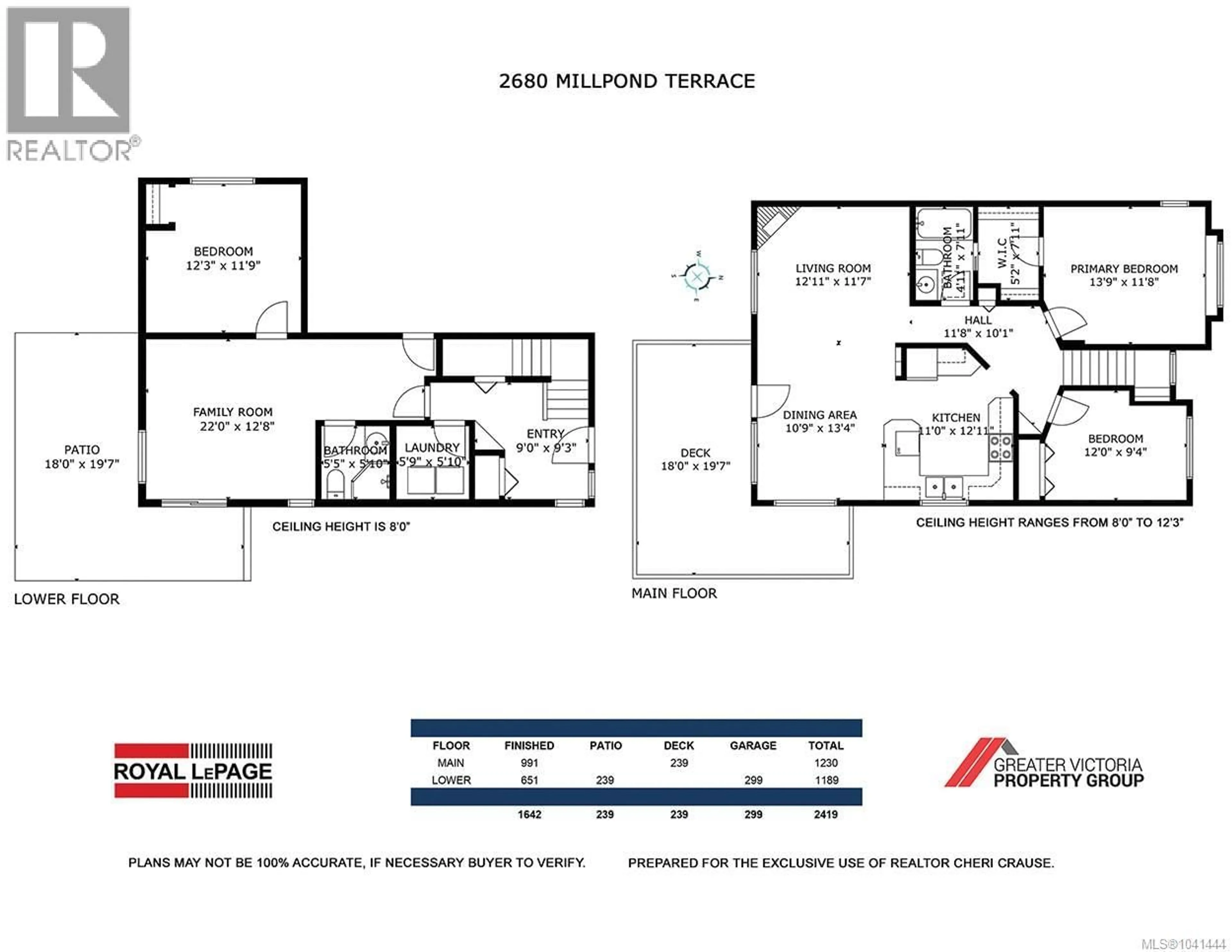 Floor plan for 2680 MILLPOND TERRACE, Langford British Columbia V9B6A4