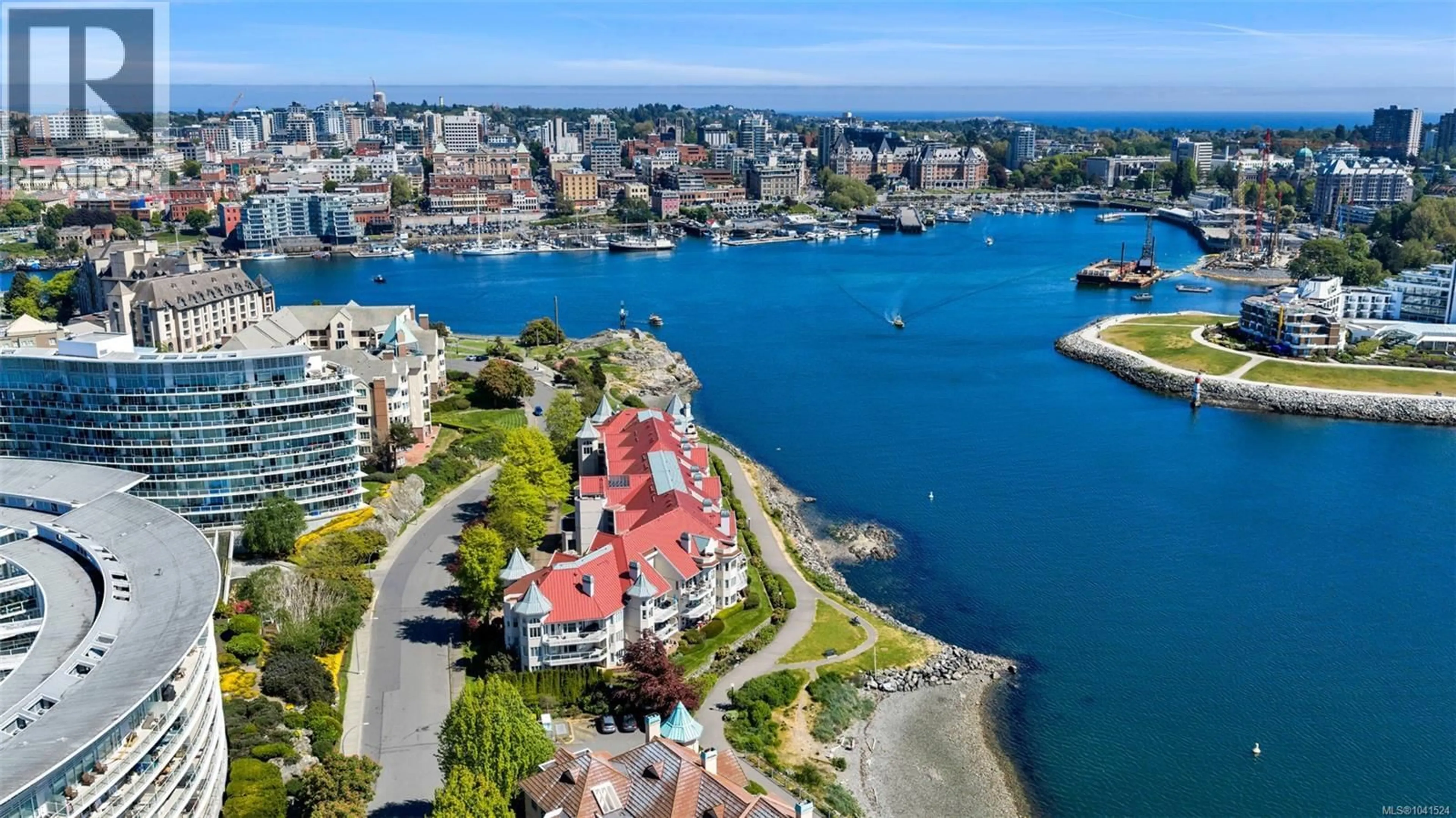 A pic from outside/outdoor area/front of a property/back of a property/a pic from drone, water/lake/river/ocean view for 305 - 55 SONGHEES ROAD, Victoria British Columbia V9A6T3