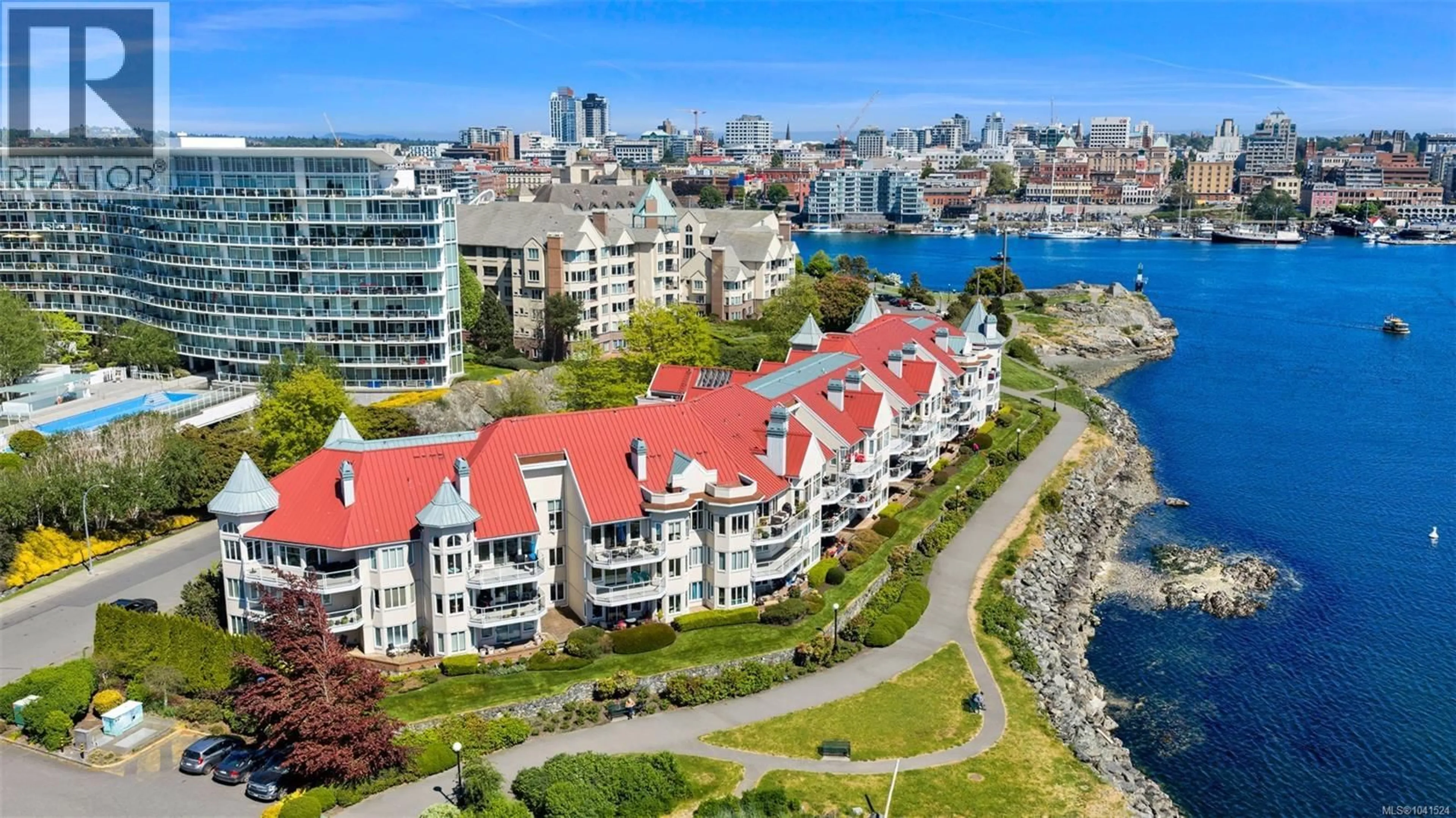 A pic from outside/outdoor area/front of a property/back of a property/a pic from drone, city buildings view from balcony for 305 - 55 SONGHEES ROAD, Victoria British Columbia V9A6T3