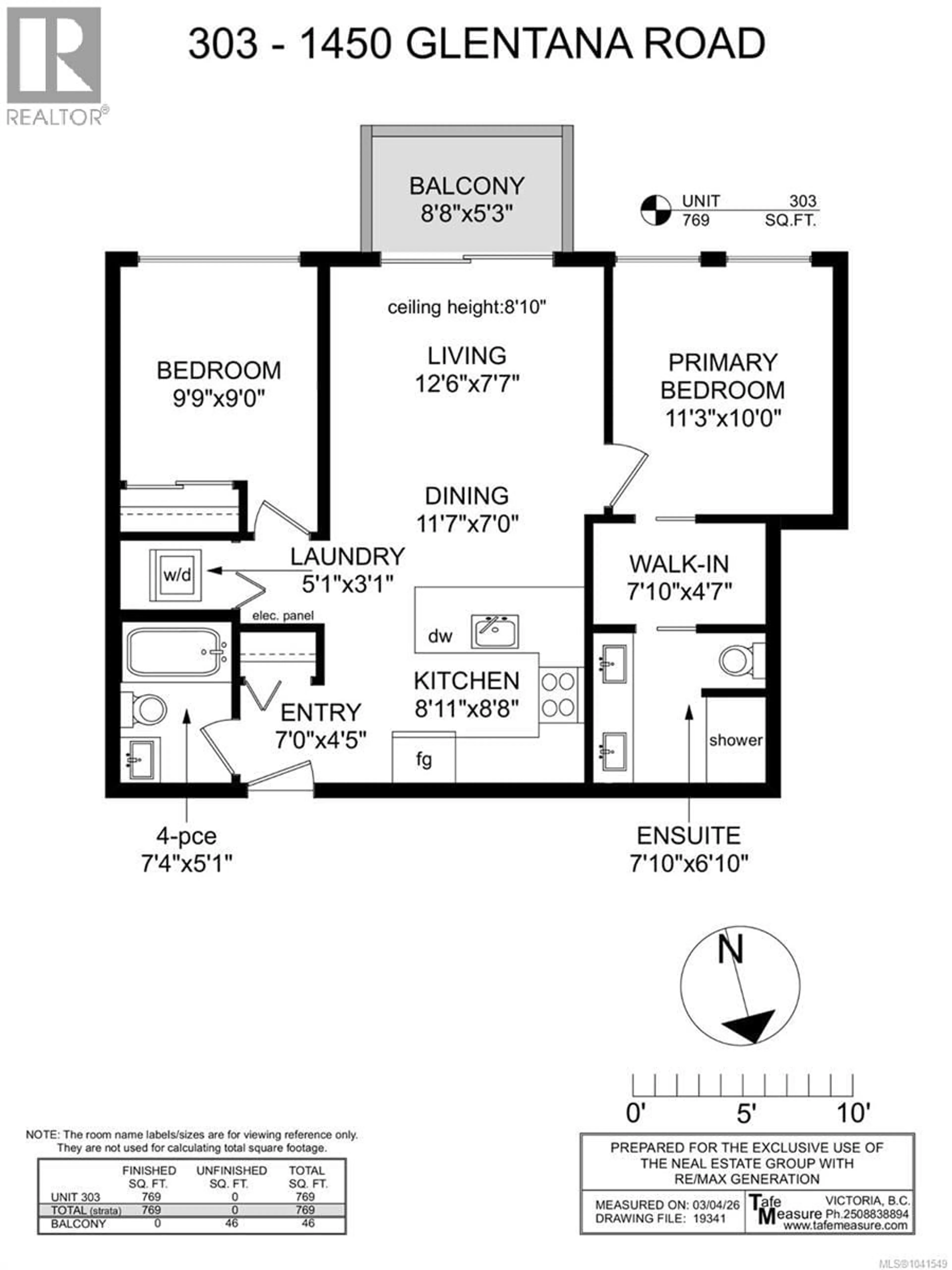Floor plan for 303 - 1450 GLENTANA ROAD, View Royal British Columbia V9A2P8