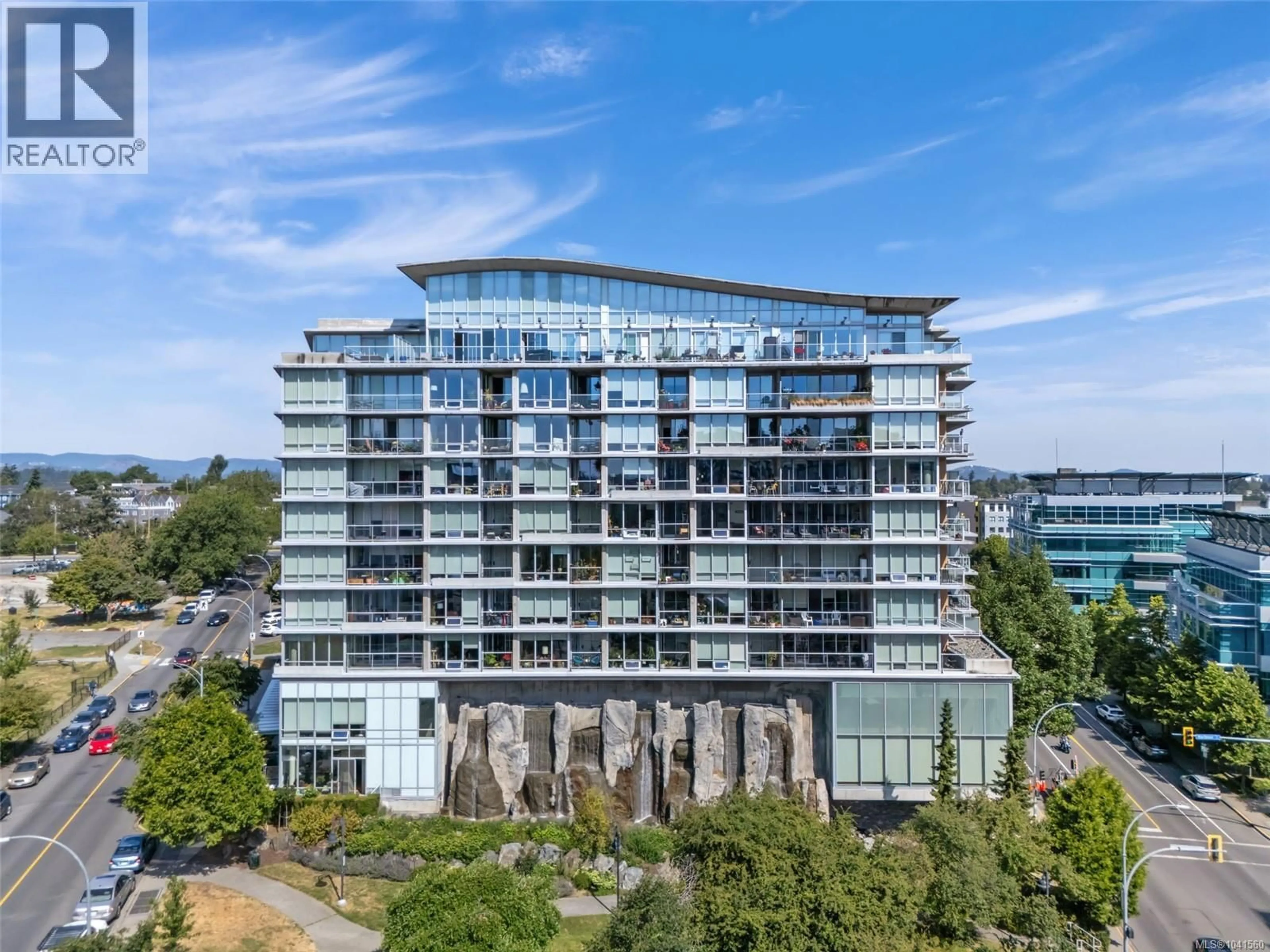 A pic from outside/outdoor area/front of a property/back of a property/a pic from drone, city buildings view from balcony for 806 - 160 WILSON STREET, Victoria British Columbia V9A7P9