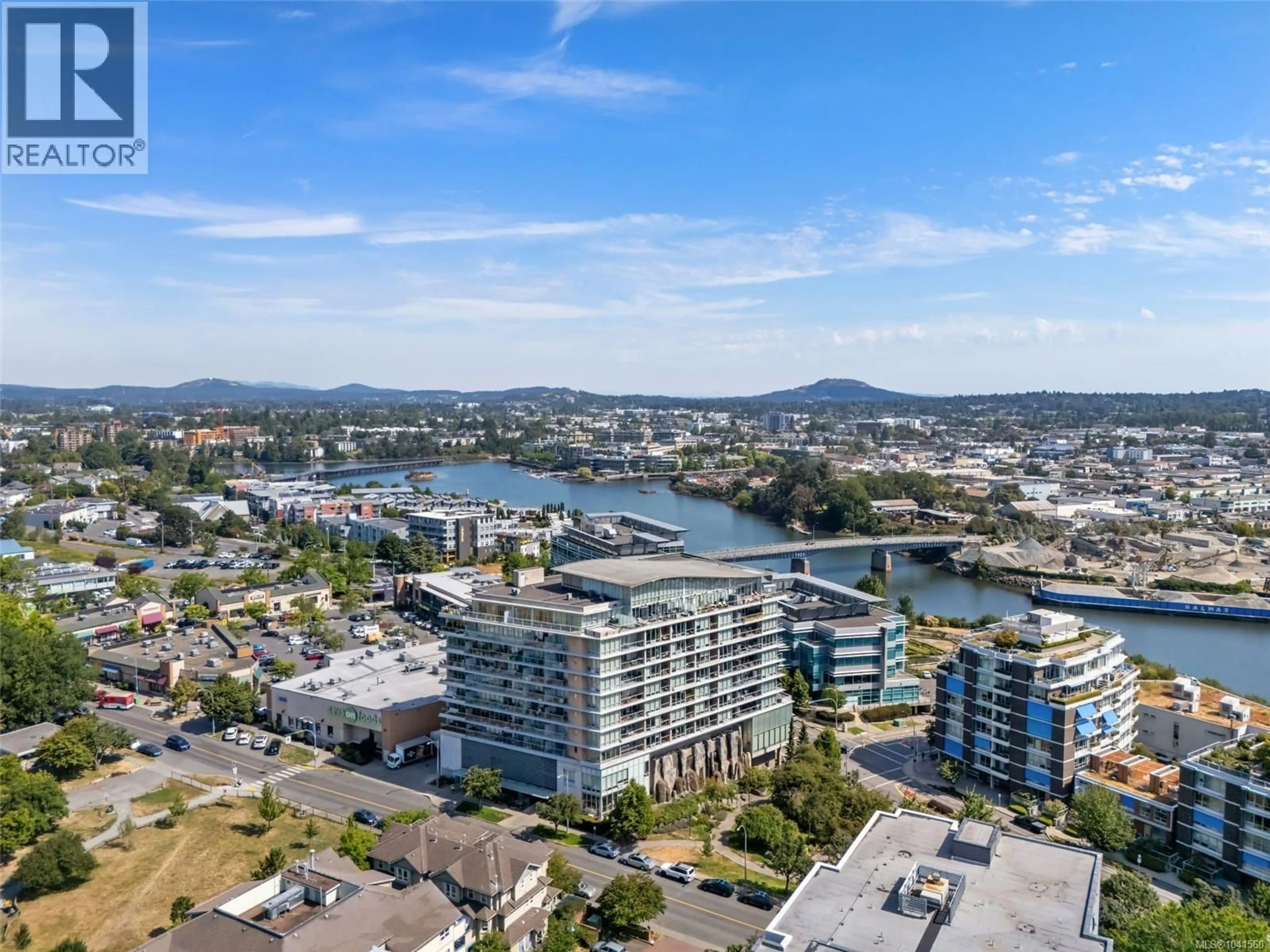 A pic from outside/outdoor area/front of a property/back of a property/a pic from drone, water/lake/river/ocean view for 806 - 160 WILSON STREET, Victoria British Columbia V9A7P9