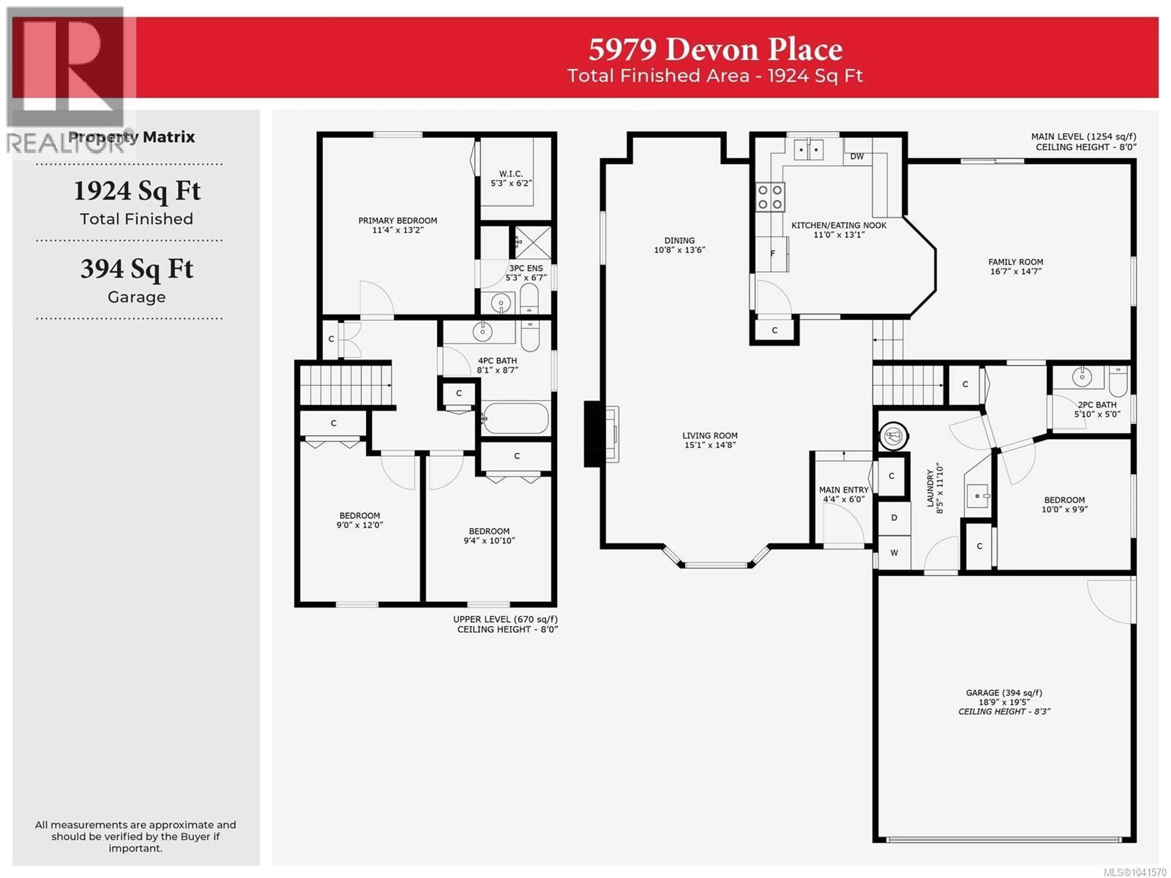 Floor plan for 5979 DEVON PLACE, Nanaimo British Columbia V9V1E1