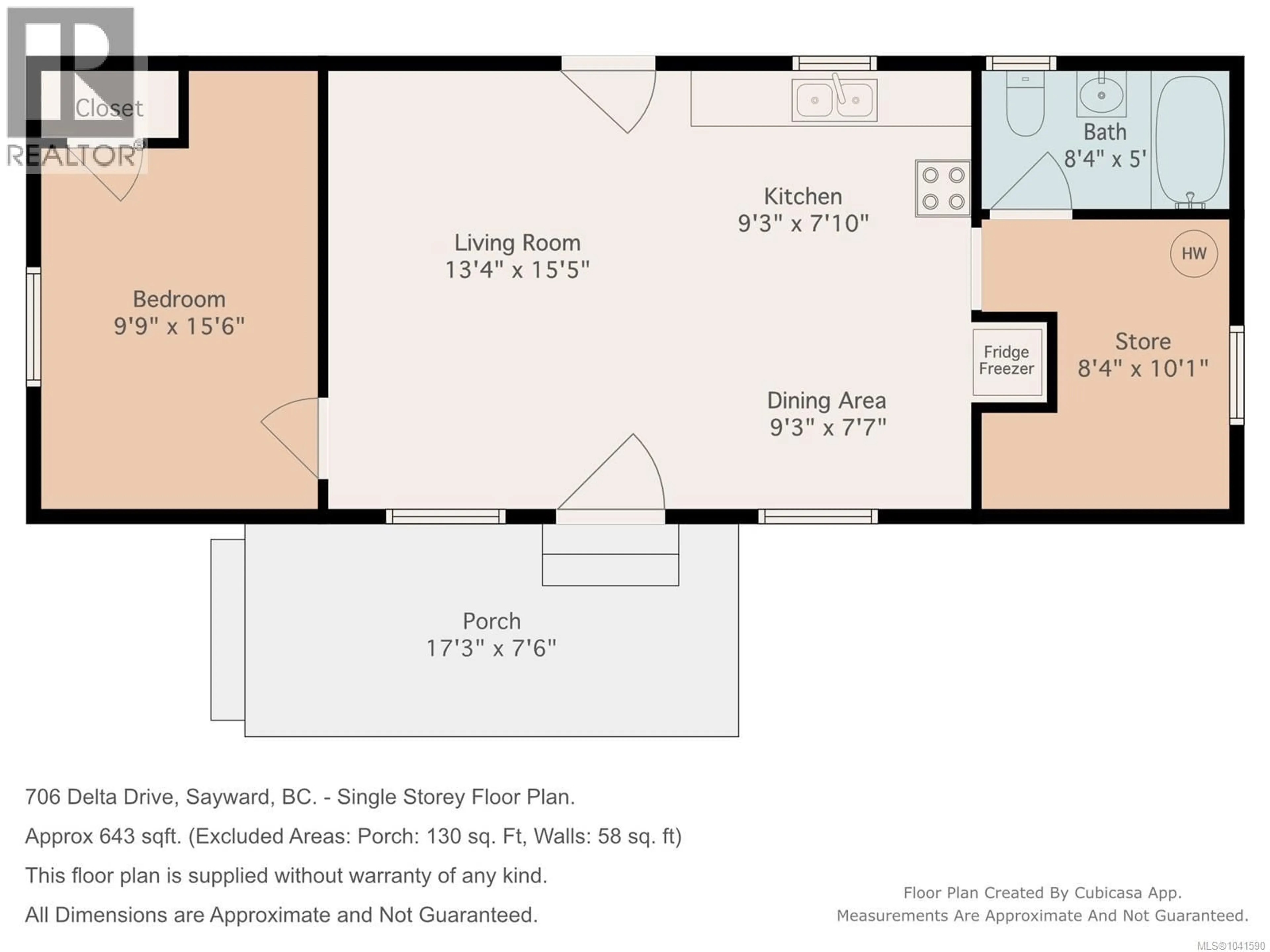 Floor plan for 706 DELTA DRIVE, Sayward British Columbia V0P1R0